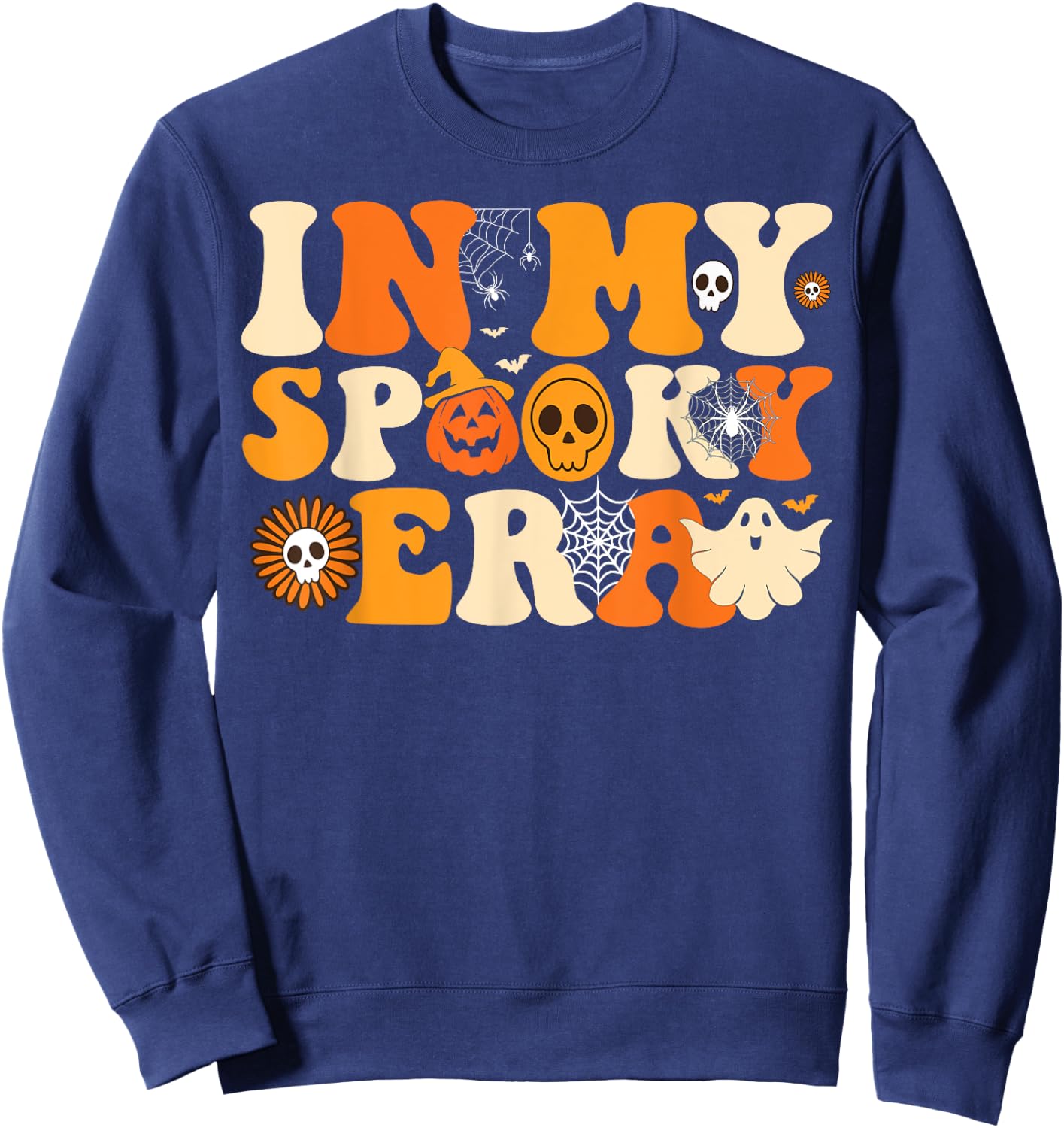 In My Spooky Era Groovy Hippie Halloween Ghost Sweatshirt - Sweatshirt | Navy