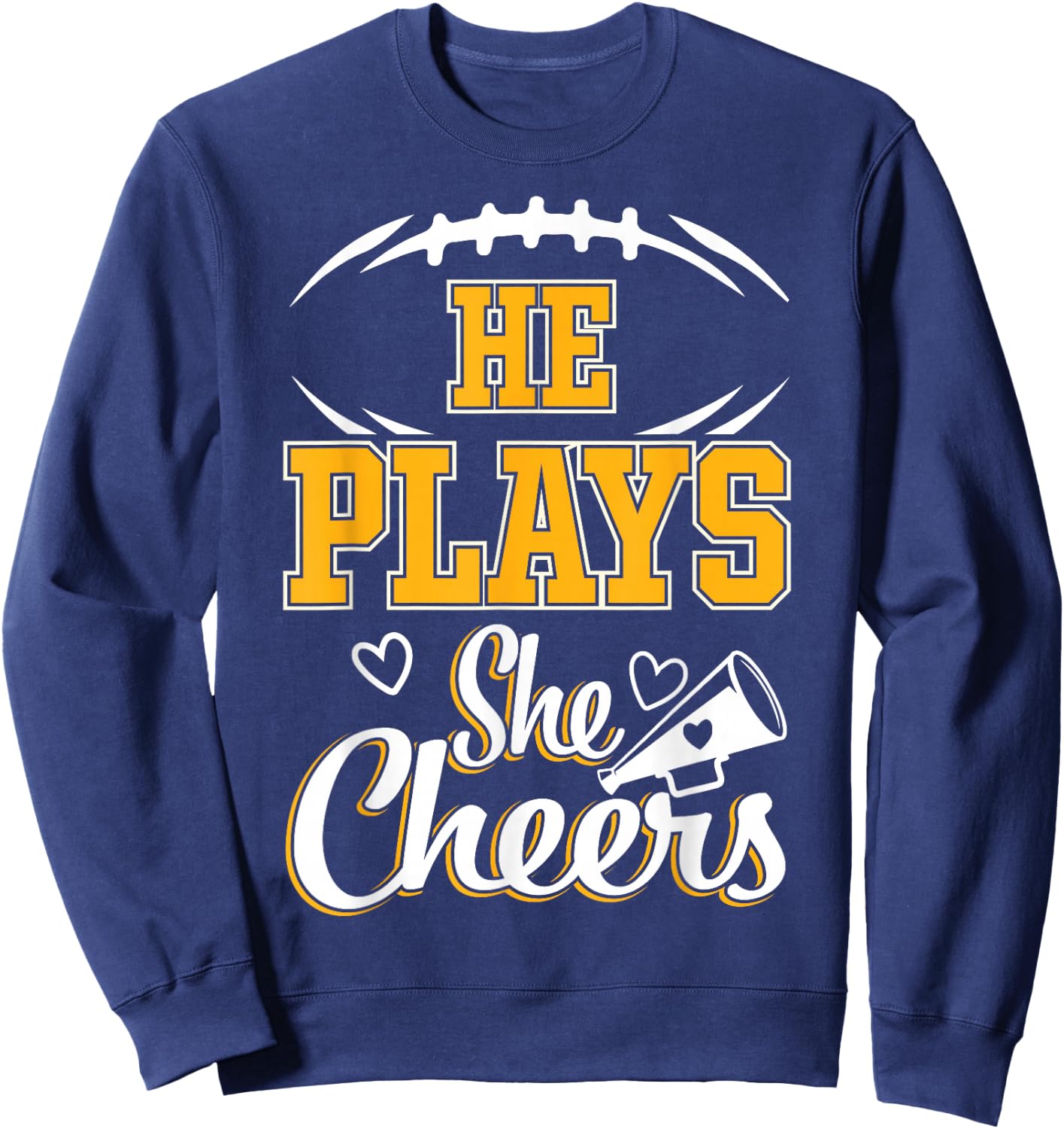 Football and Cheer Mom Cheerleading Mother Football Sweatshirt - Sweatshirt | Navy