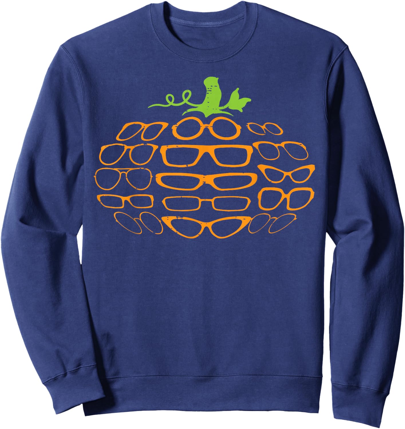 Halloween Optometry Glasses Pumpkin Optician Men Women Kids Sweatshirt - Sweatshirt | Navy