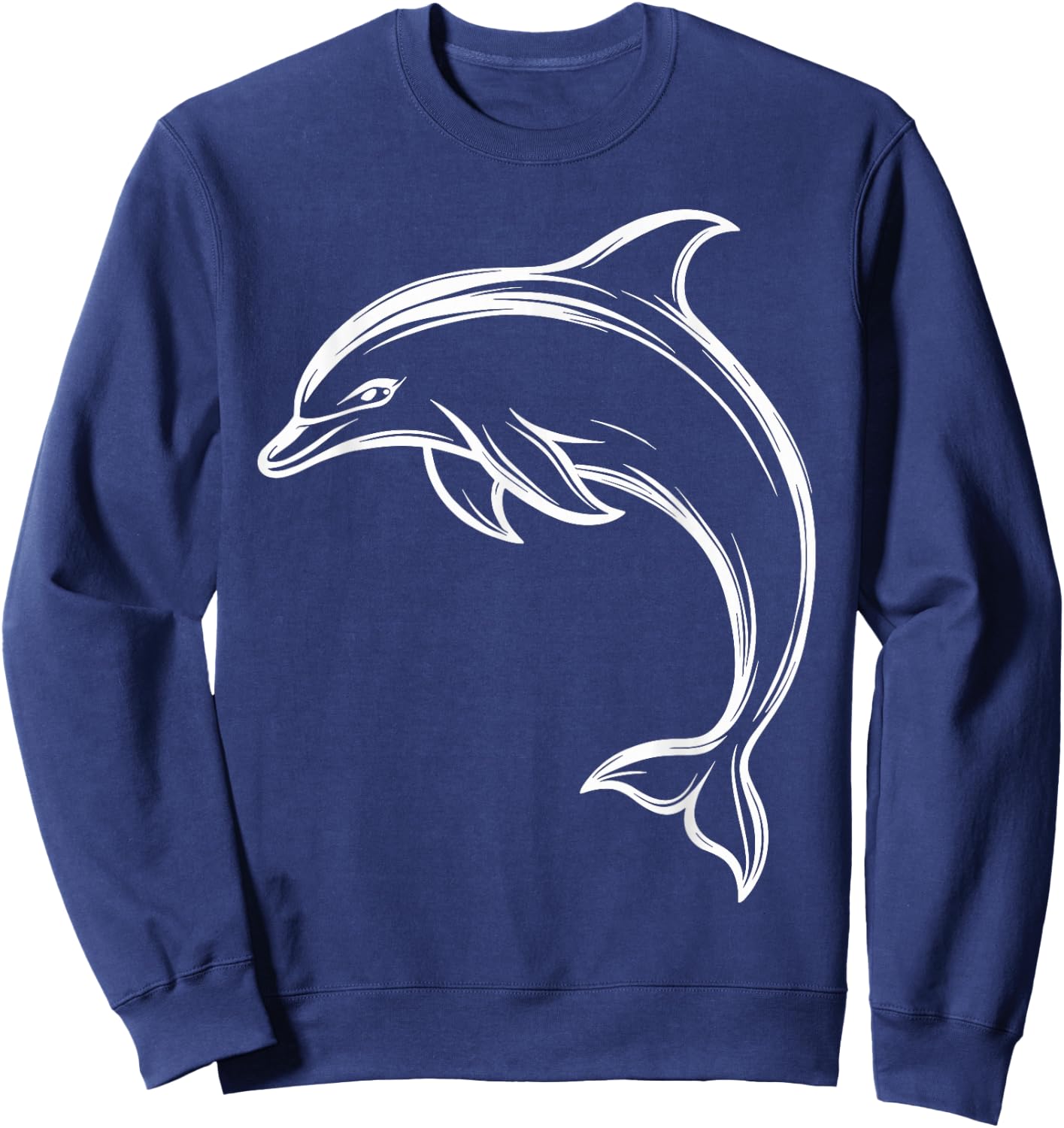 Dolphin | Cute Dolphin Graphic Sweatshirt - Sweatshirt | Navy