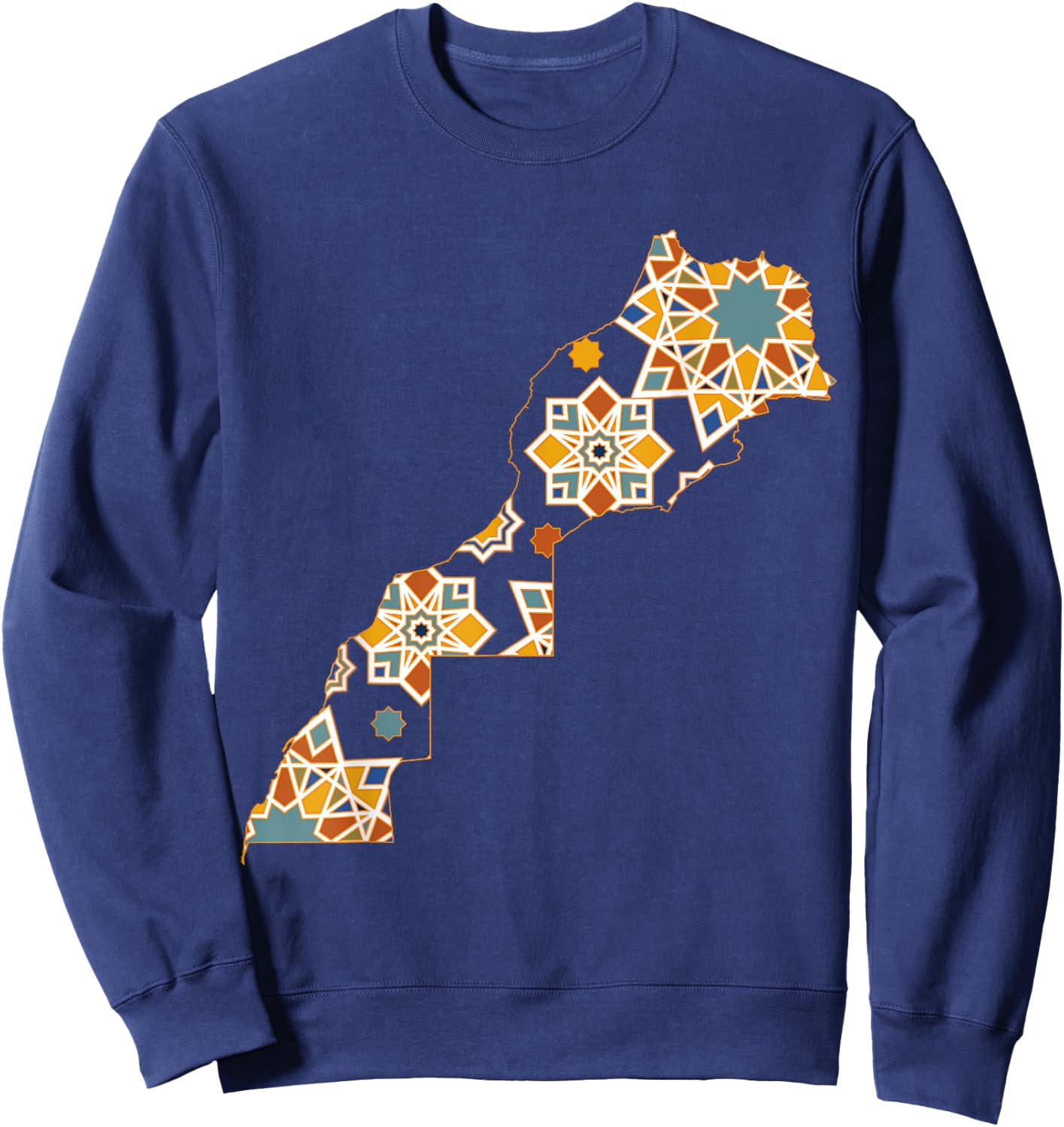 Map Morocco Morocco Jersey Morocco Zellige Moroccan Sweatshirt - Sweatshirt | Navy