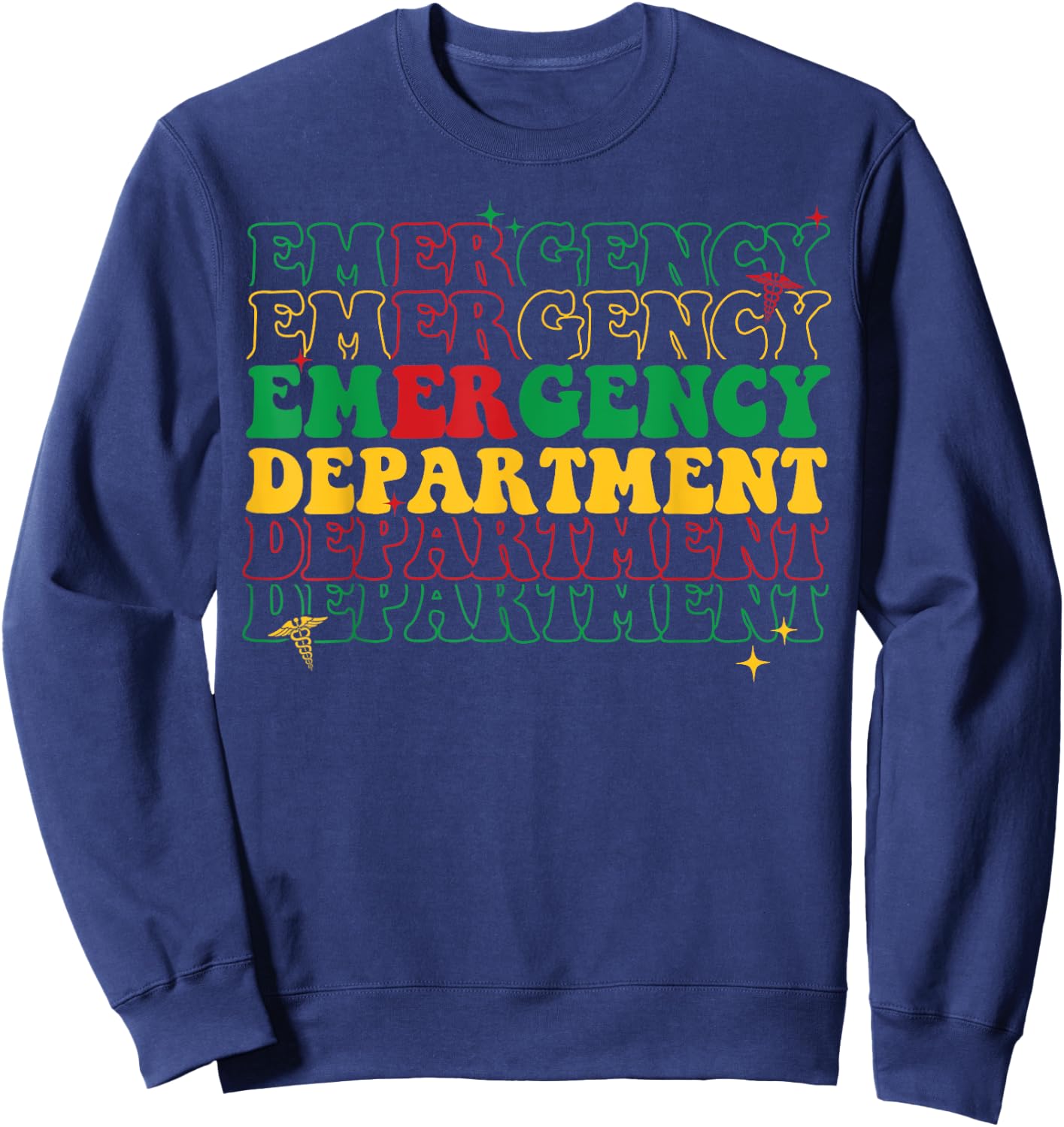 Emergency Department Juneteenth Pride African American Sweatshirt - Sweatshirt | Navy