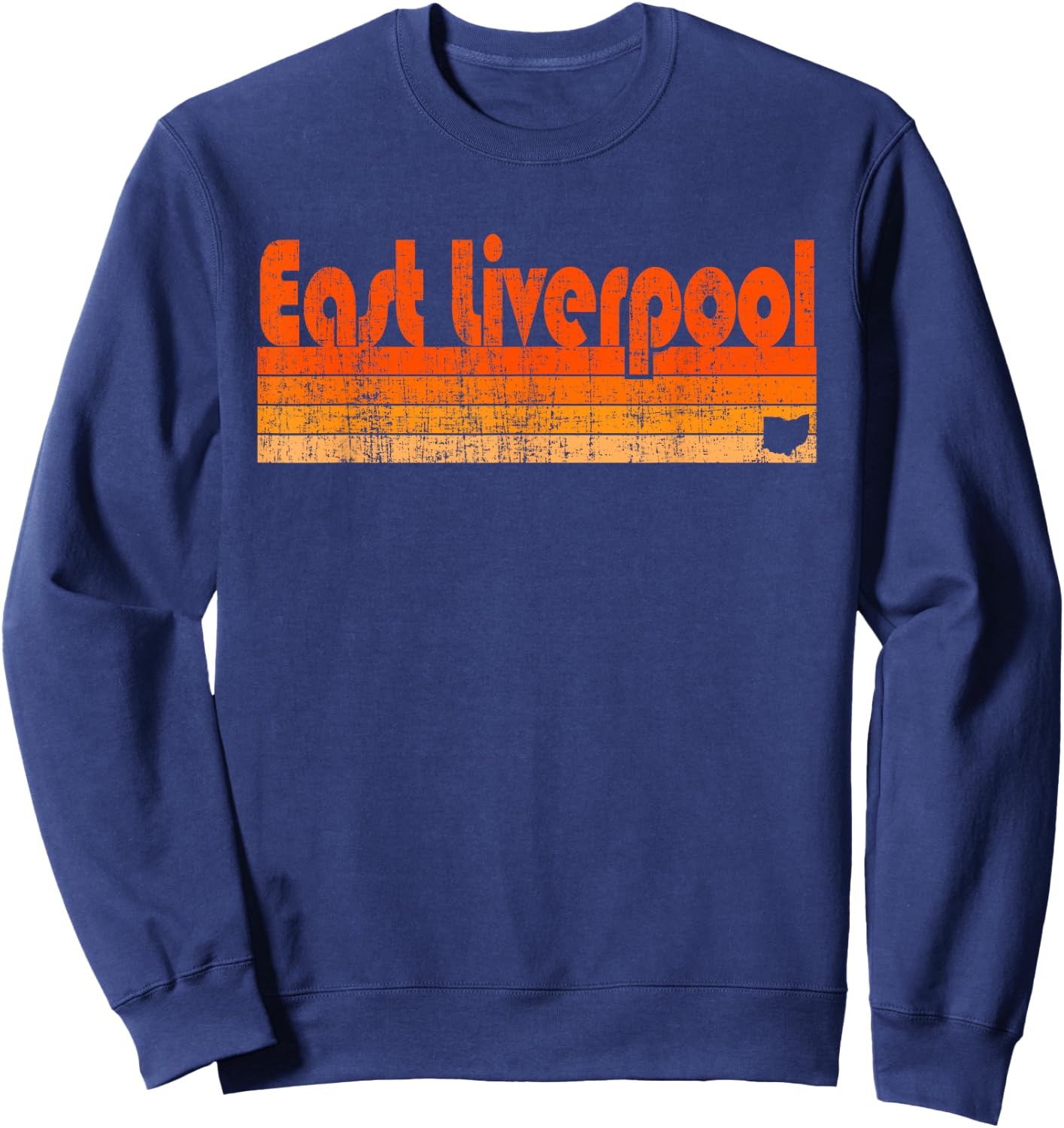 East Liverpool, Ohio Retro 80s Style Sweatshirt - Sweatshirt | Navy