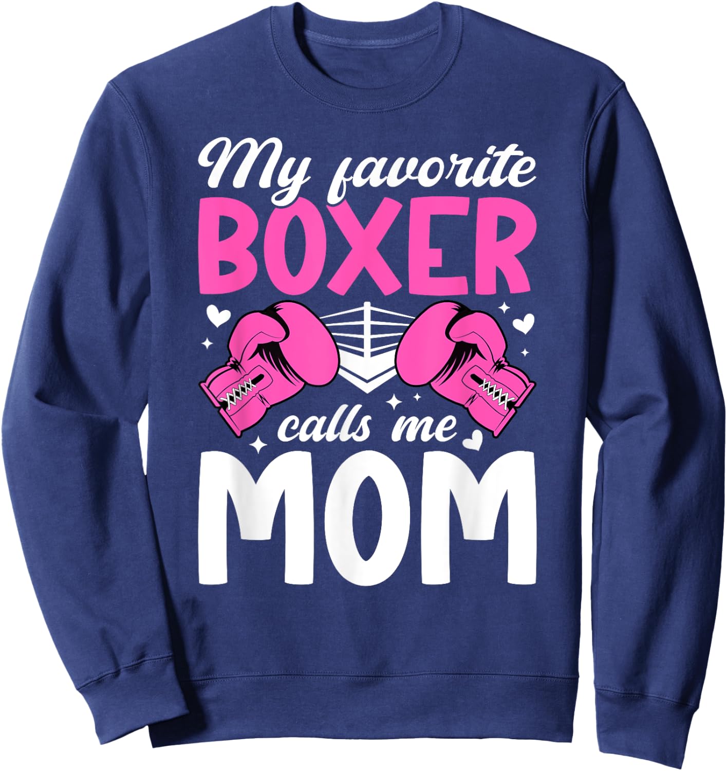 Proud Boxing Mom Boxing Mama Boxing Mother Sweatshirt - Sweatshirt | Navy