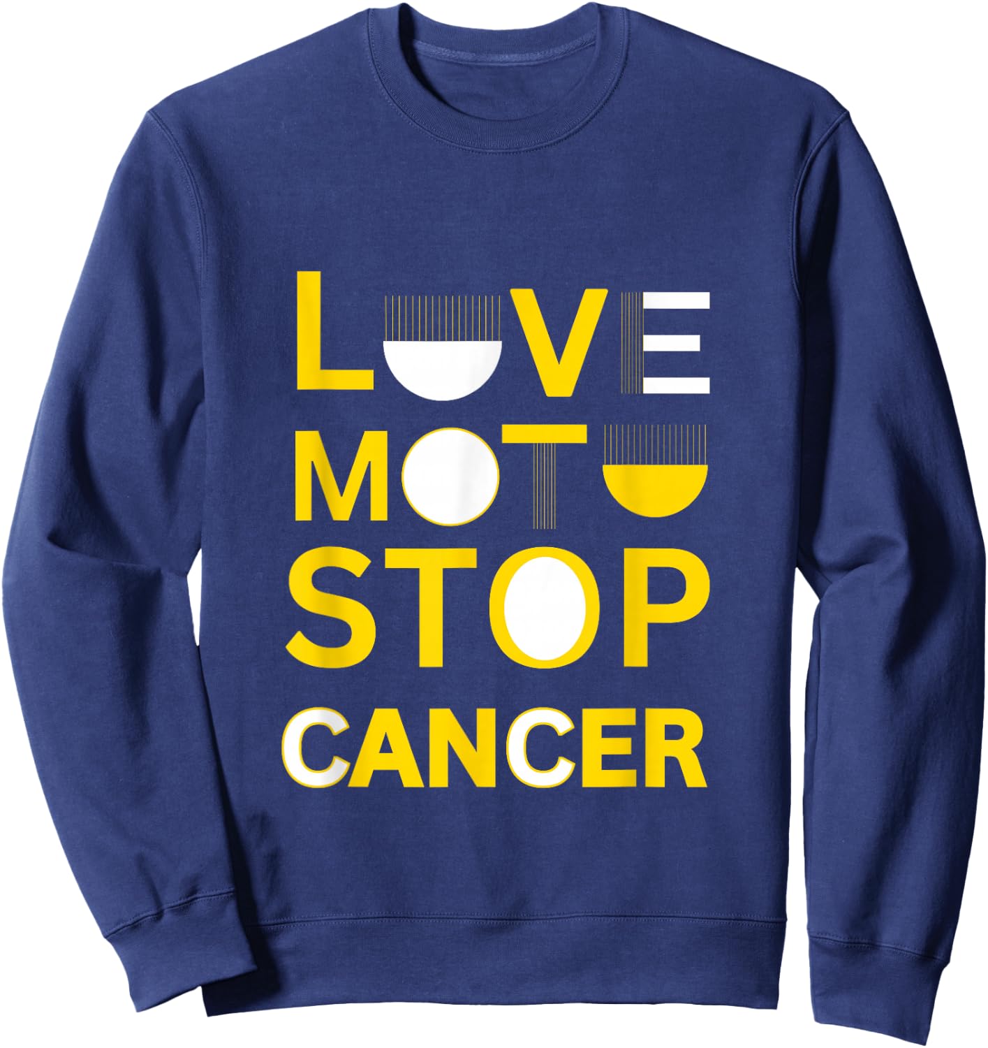 Love Moto Stop Cancer Sweatshirt - Sweatshirt | Navy