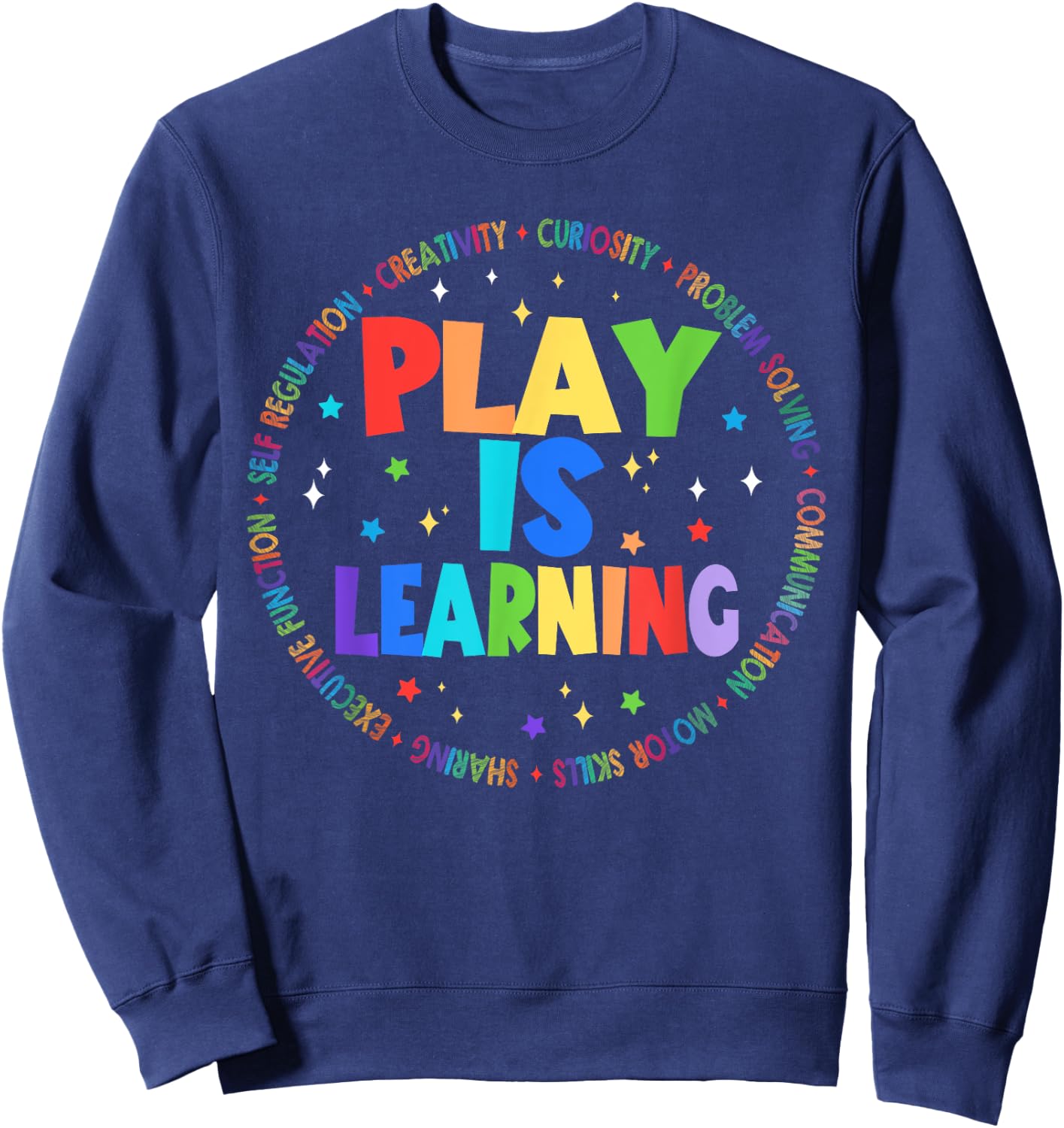 Retro Play Is Learning Teacher Back To School Women Girls Kids Sweatshirt - Sweatshirt | Navy