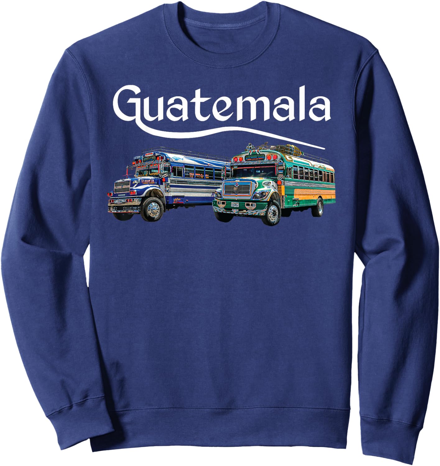 Chicken Bus Guatemala Chapin Quetzal Antigua Tikal Maya 502 Sweatshirt - Sweatshirt | Navy