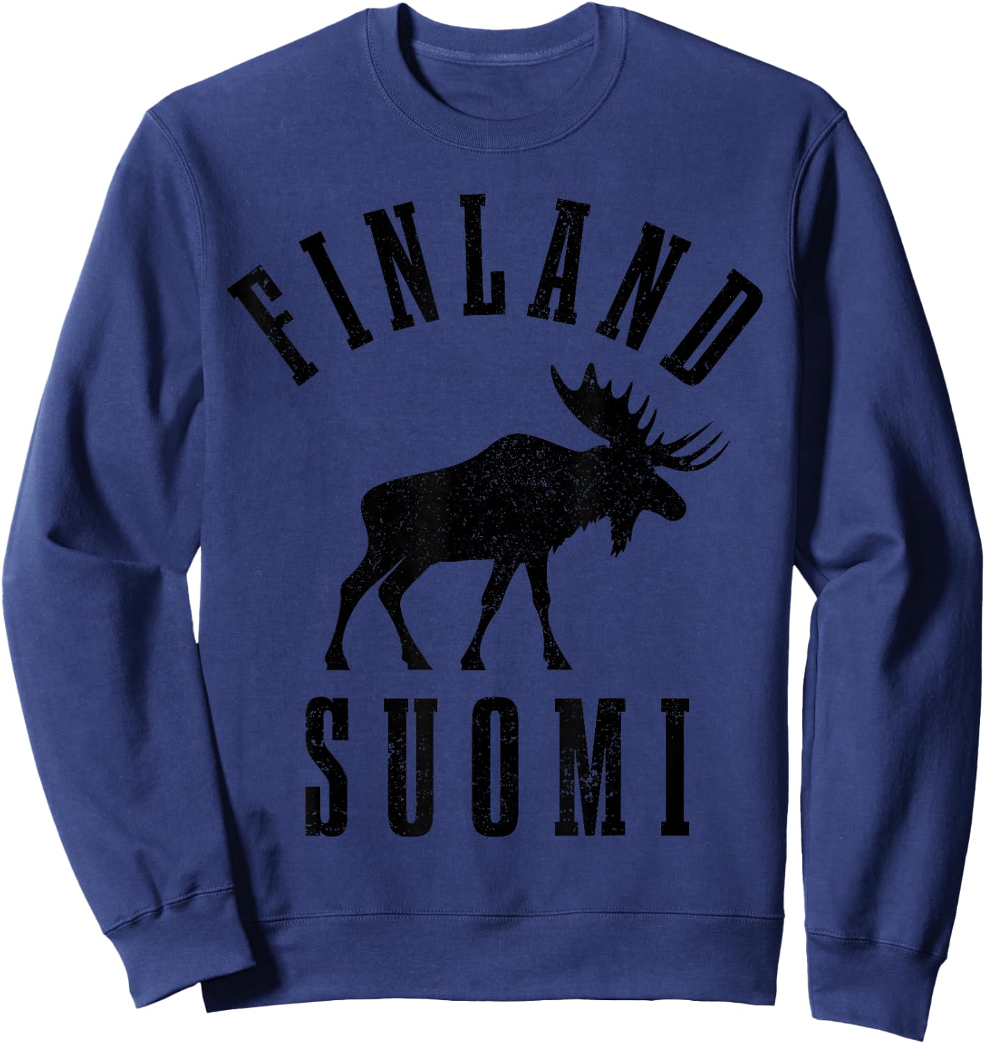 Finland Suomi Moose Finnish Finn Sisu Souvenir Vintage Sweatshirt - Sweatshirt | Navy