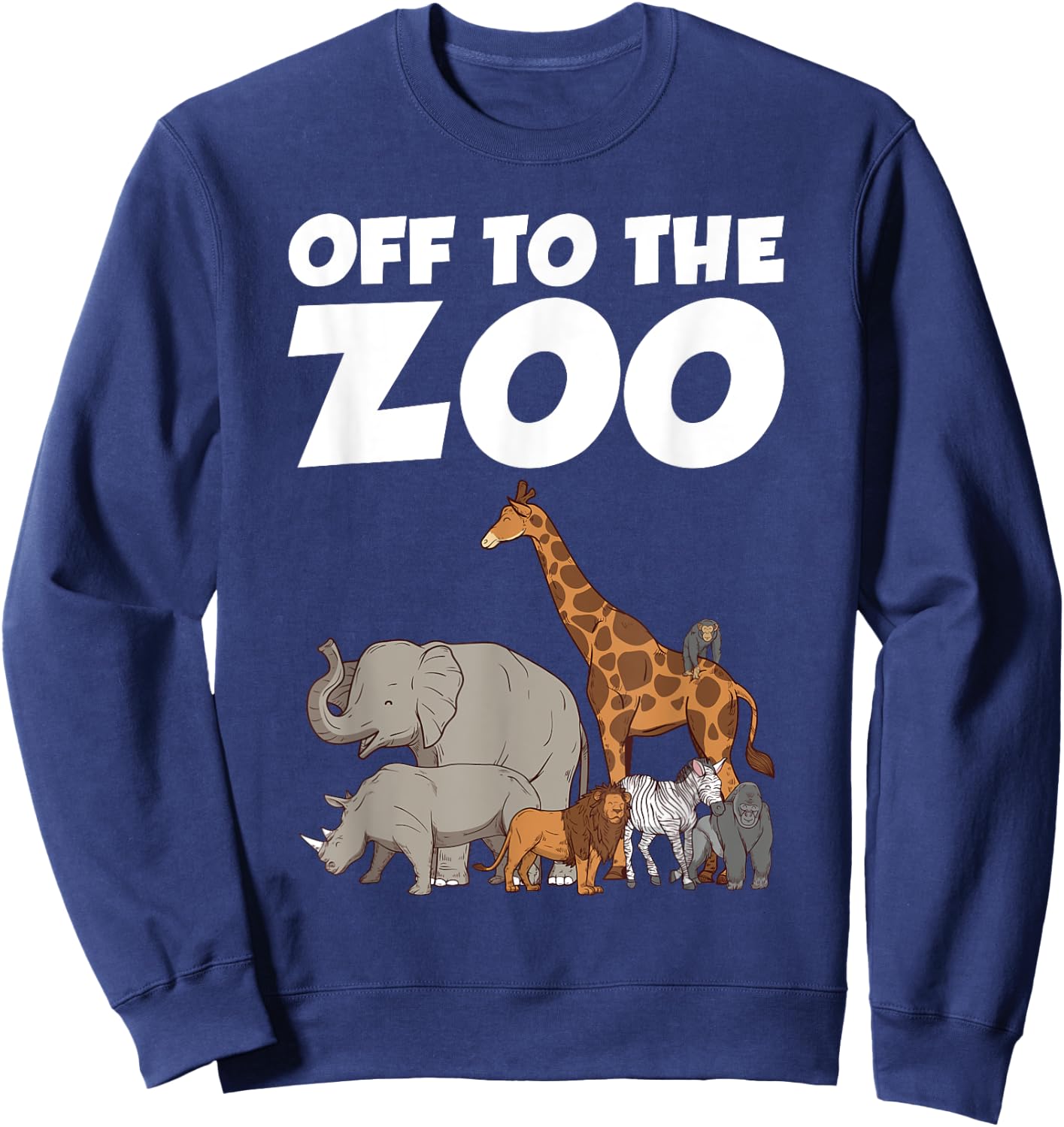 Cool Zoo Art Women Kids Zookeeper Animal Zoo Lover Sweatshirt - Sweatshirt | Navy