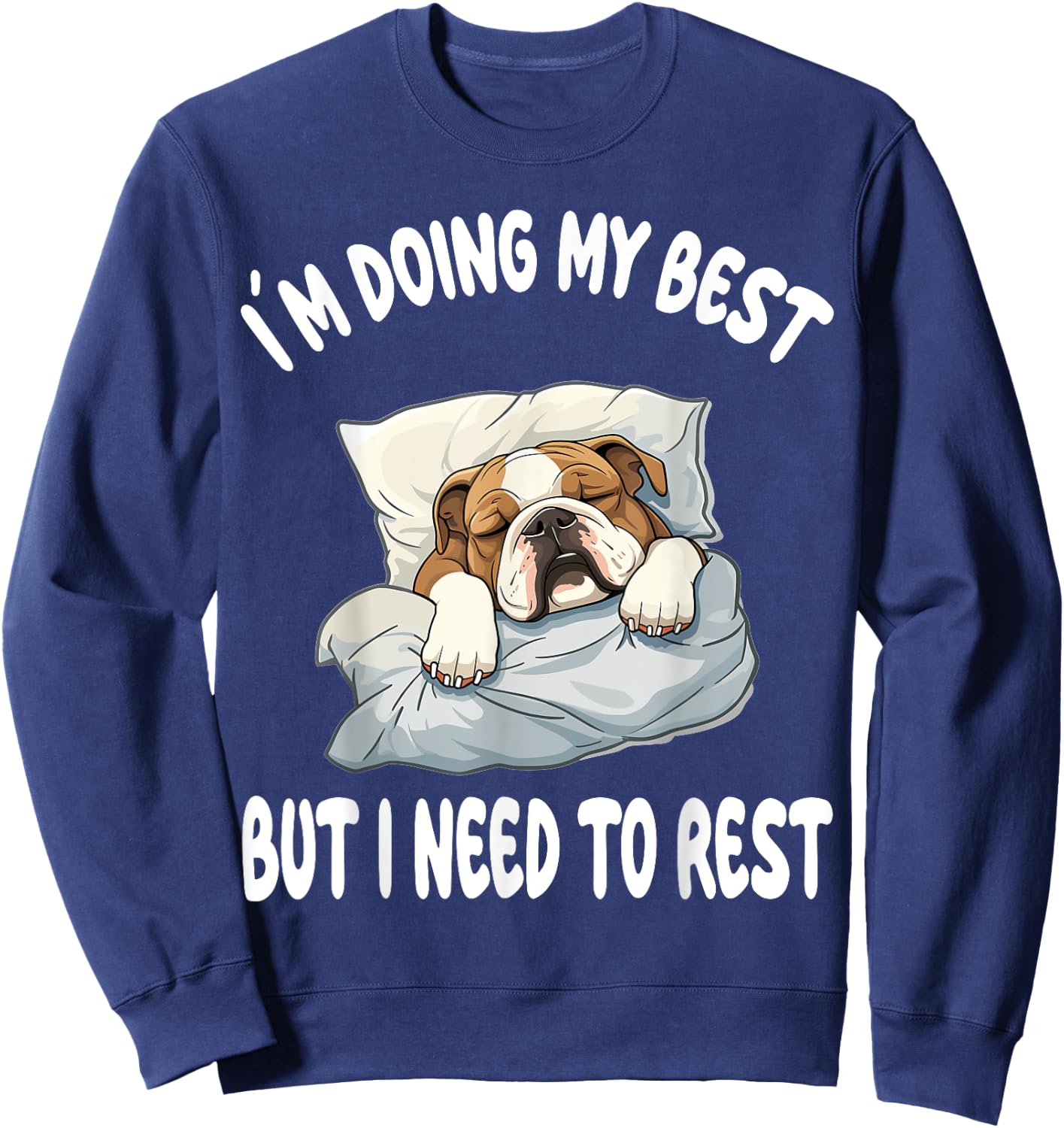 English Bulldog Official Sleepshirt Pajamas Nightgown Women Girls Kids Sweatshirt - Sweatshirt | Navy