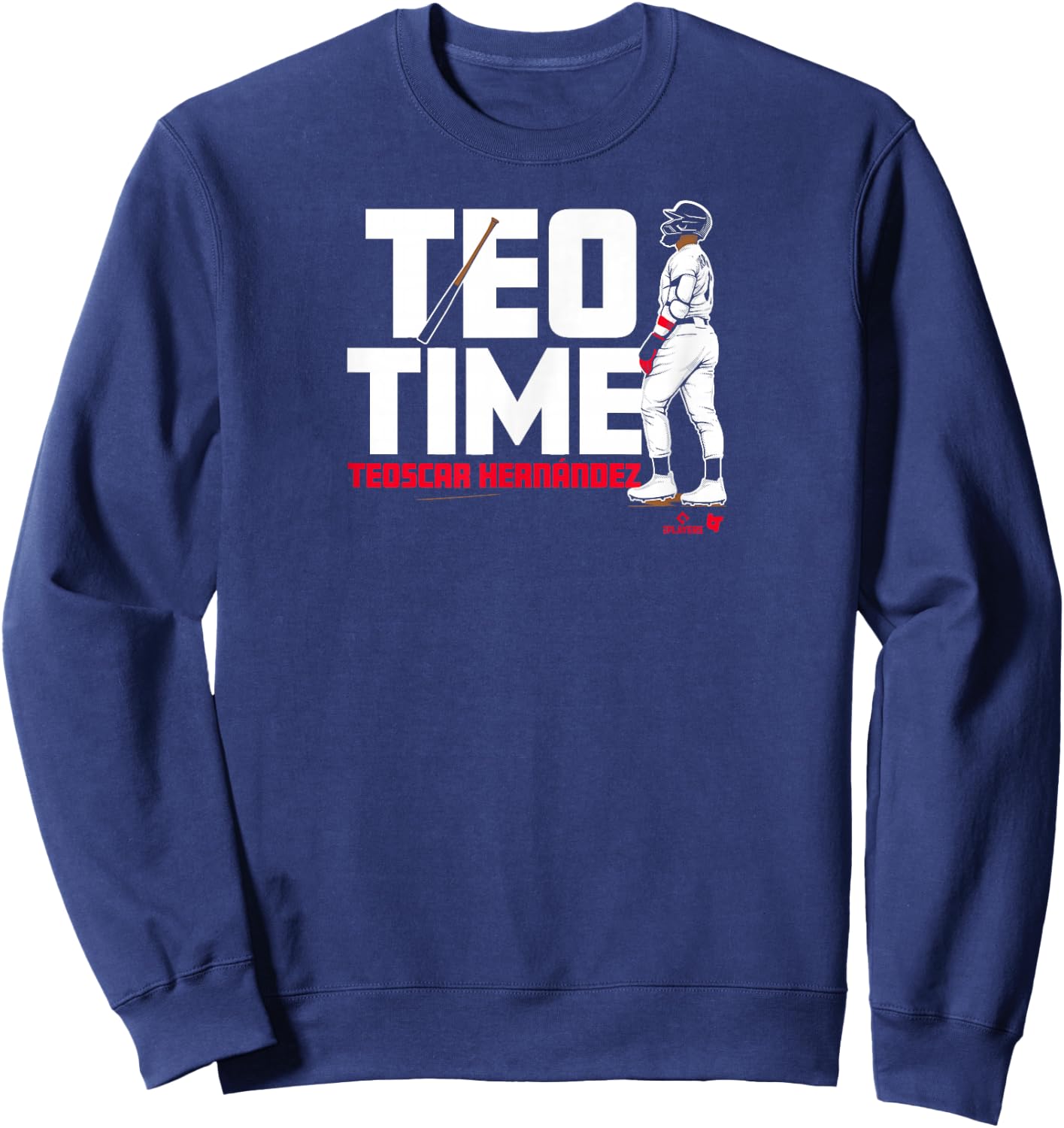 BreakingT Teoscar Hernandez - Teo Time - Los Angeles Baseball , Small, Blue Sweatshirt - Sweatshirt | Navy