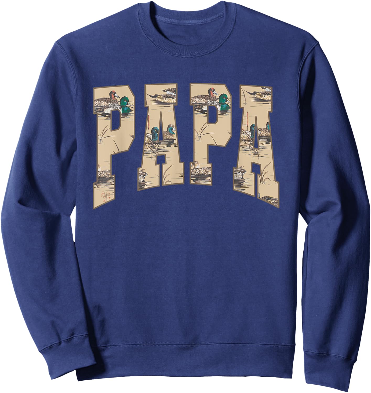 Hunting Papa Duck Camouflage Camo Waterfowl Duck Camo Men Sweatshirt - Sweatshirt | Navy