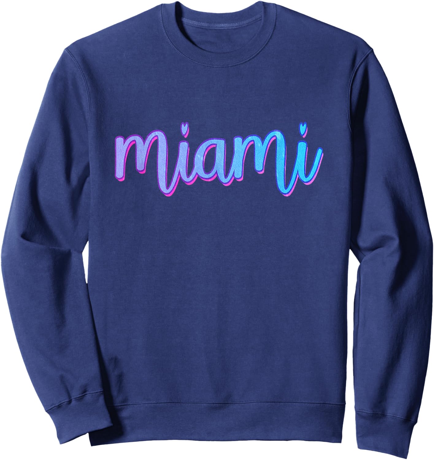 Miami Sunset Logo I Love Miami Beach Souvenir Florida Sweatshirt - Sweatshirt | Navy