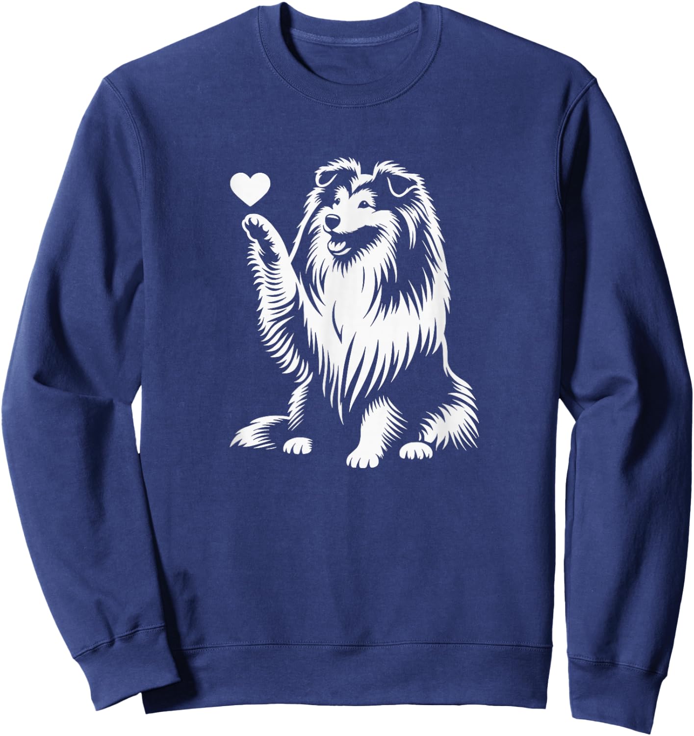 Shetland Sheepdog Sitting Dog Heart Sheltie Graphic Design Sweatshirt - Sweatshirt | Navy