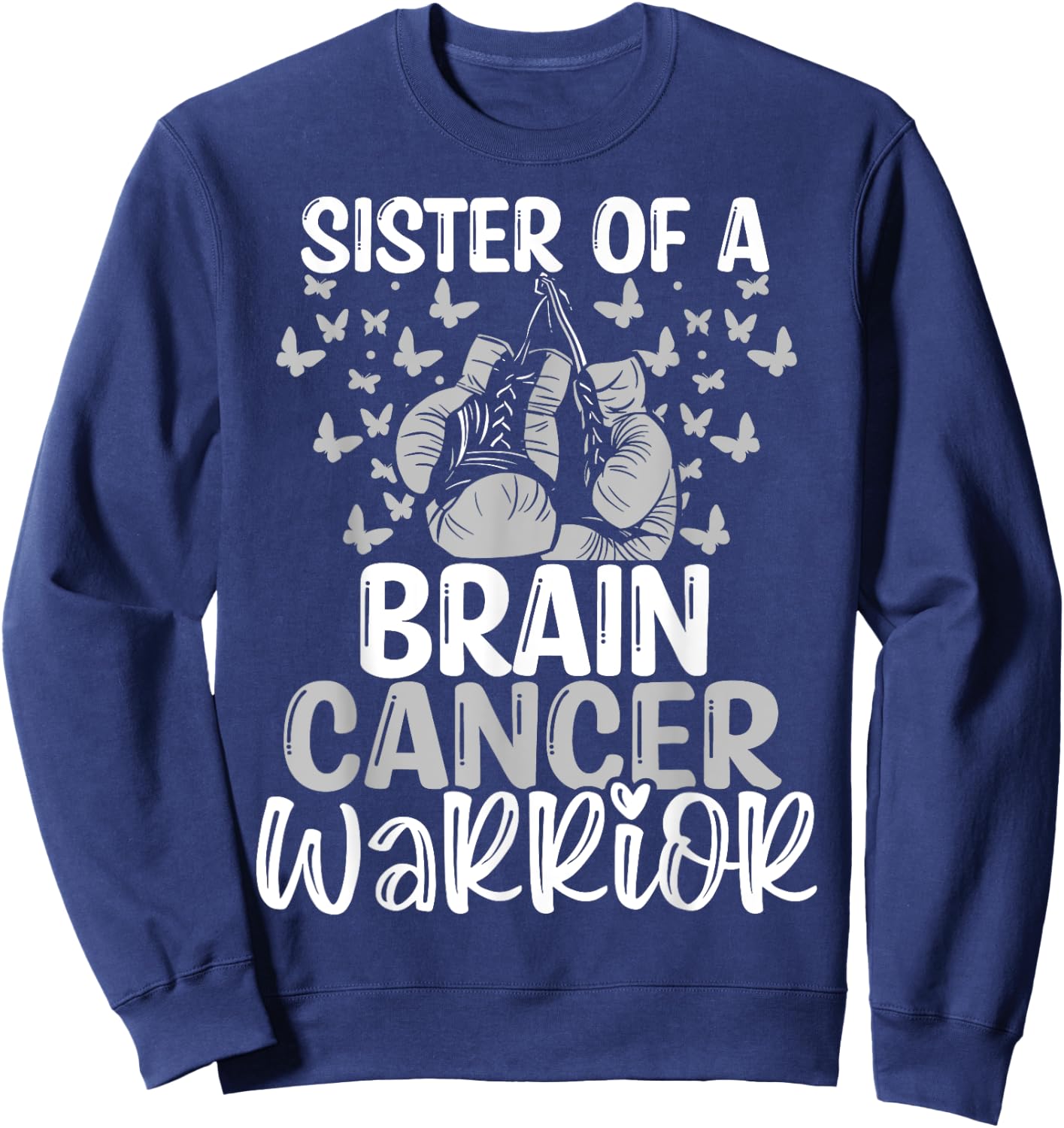 Brain Tumor Awareness Glioblastoma Sister Twins Sibling Sweatshirt - Sweatshirt | Navy