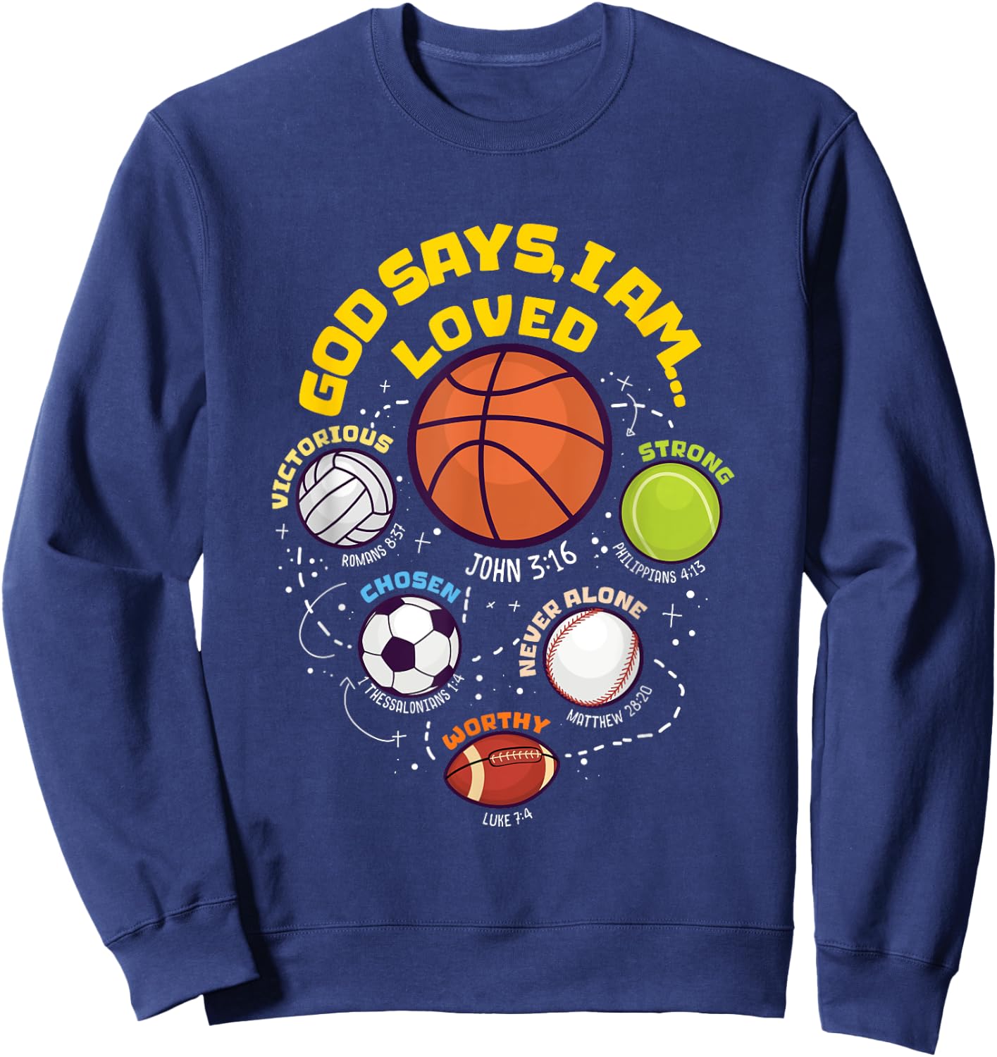 God Says I Am - Christian Boy Teen Athlete Sweatshirt - Sweatshirt | Navy