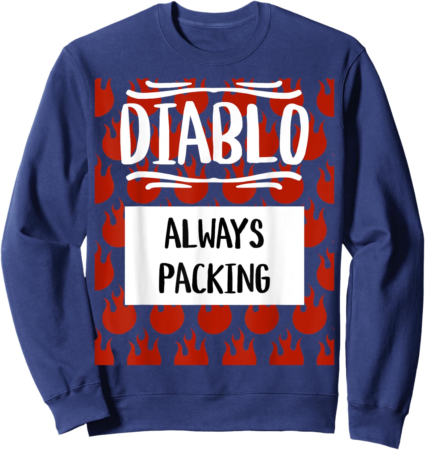 Diablo Hot Sauce Packet Group Halloween Costume Matching Sweatshirt - Sweatshirt | Navy