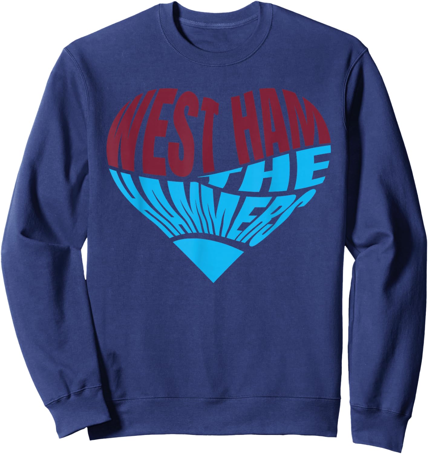 The Hammers Heart - West Ham Fan Typography Design Sweatshirt - Sweatshirt | Navy