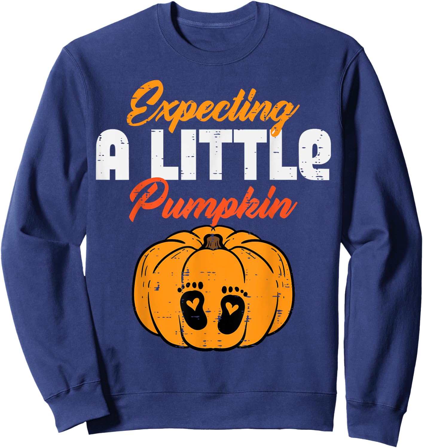 Halloween Expecting Little Pumpkin Pregnancy Announce Women Sweatshirt - Sweatshirt | Navy
