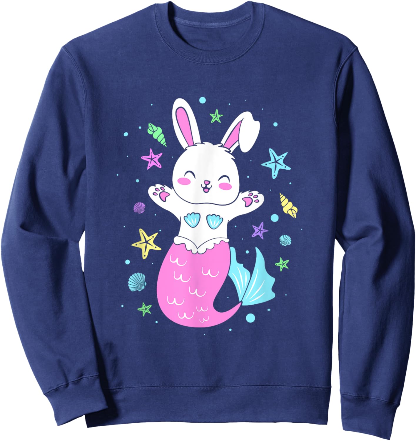 Cute Mermaid Mom Easter Bunny Mermaid Mommy Sweatshirt - Sweatshirt | Navy