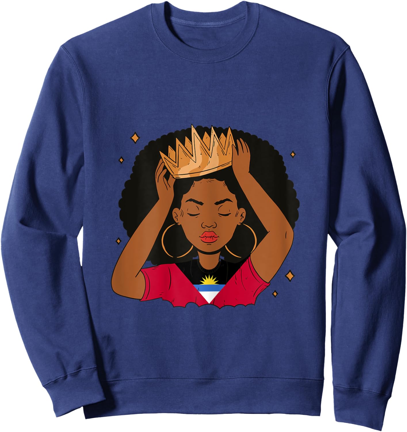 Antiguan Afro Hair Women Antigua Girl Antiguan Heritage Sweatshirt - Sweatshirt | Navy