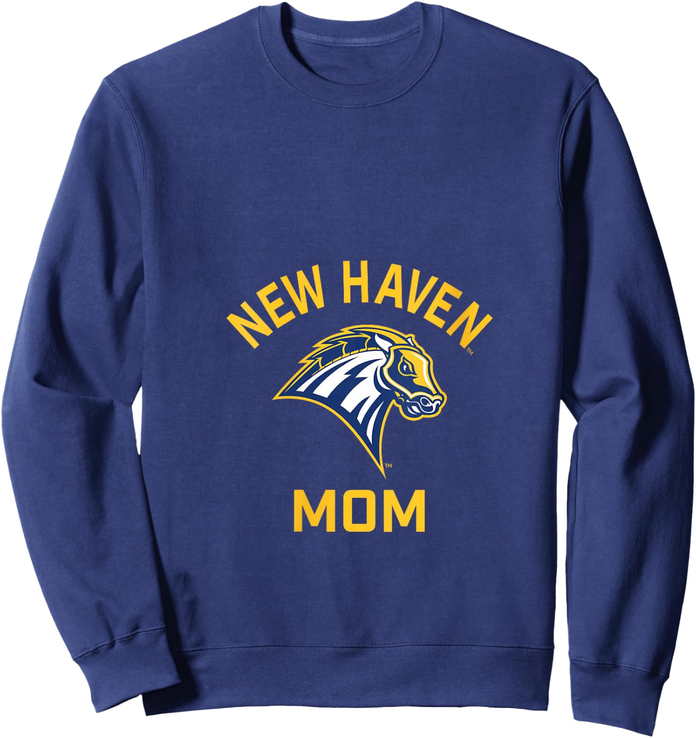 University of New Haven UNH Chargers Arched Mom V-Neck Sweatshirt - Sweatshirt | Navy