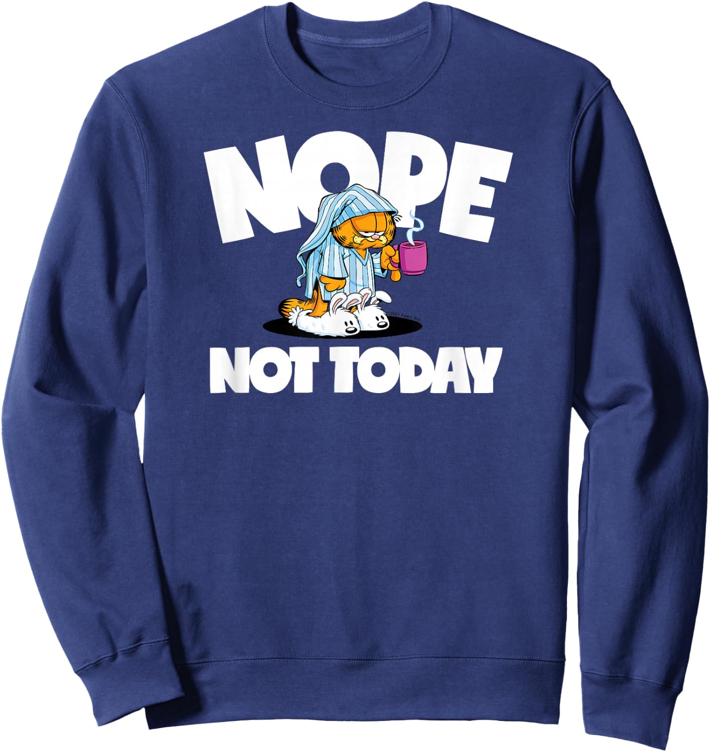 Garfield - Nope Not Today Pajamas Coffee Sweatshirt - Sweatshirt | Navy