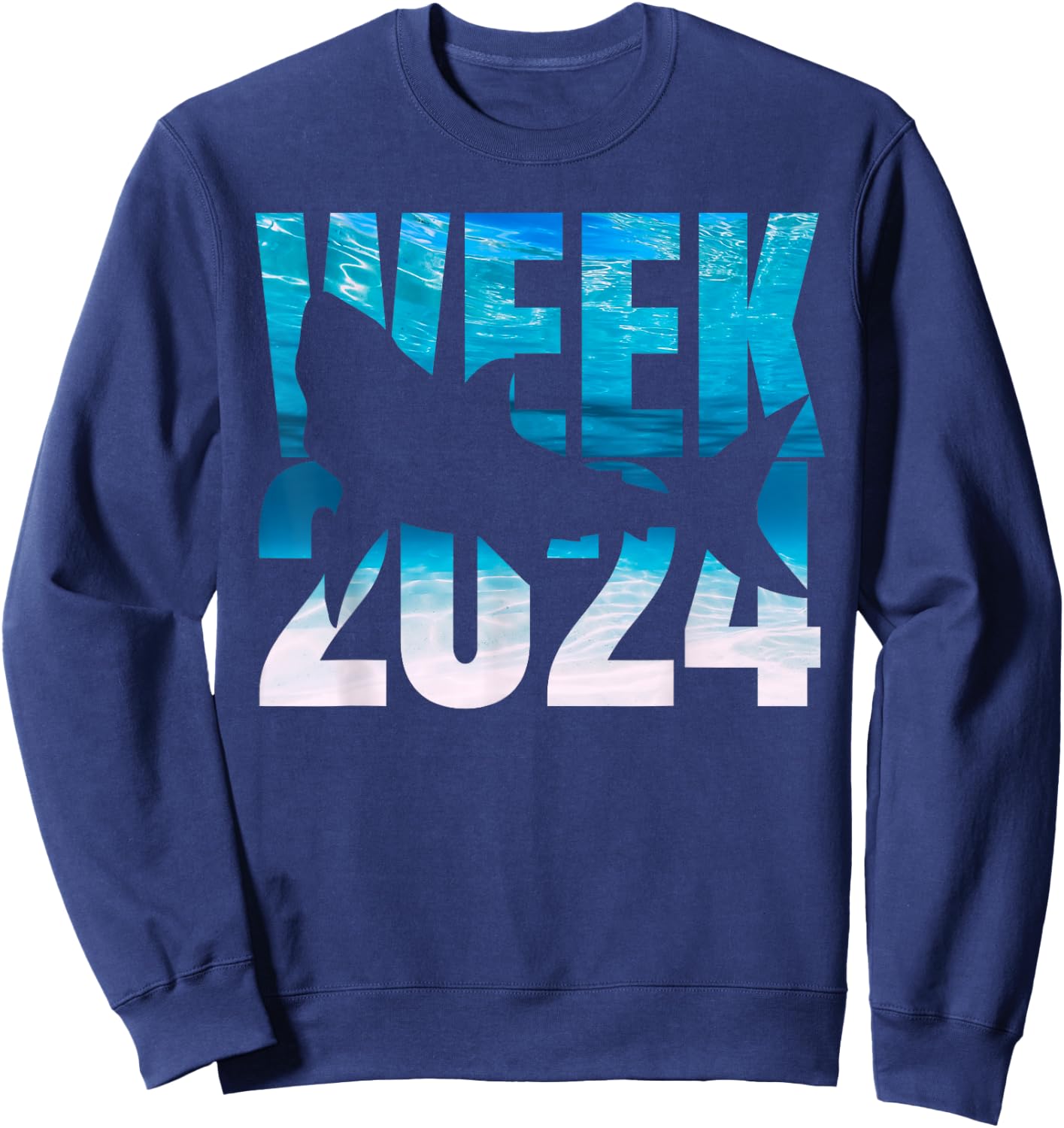 2024 Week Animal Sea Shark Lover Matching Squad Beach Ocean Sweatshirt - Sweatshirt | Navy