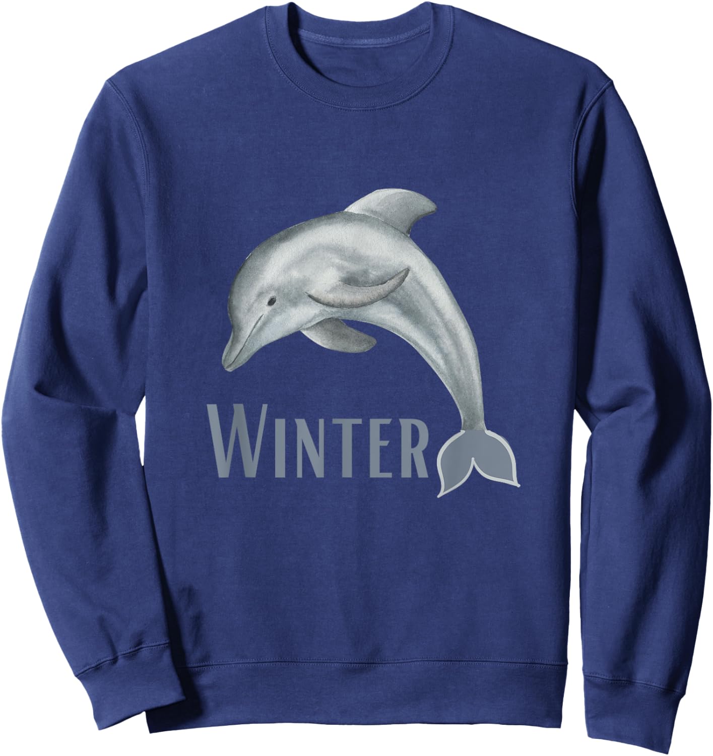 Winter The Dolphin , Dolphin Lover Sweatshirt - Sweatshirt | Navy