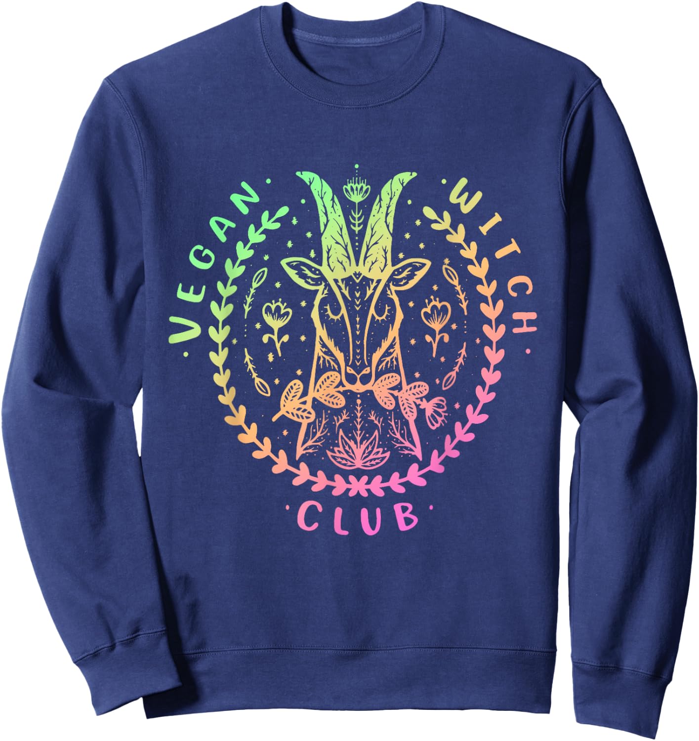 Vegan Witch Club Goat Design Sweatshirt - Sweatshirt | Navy
