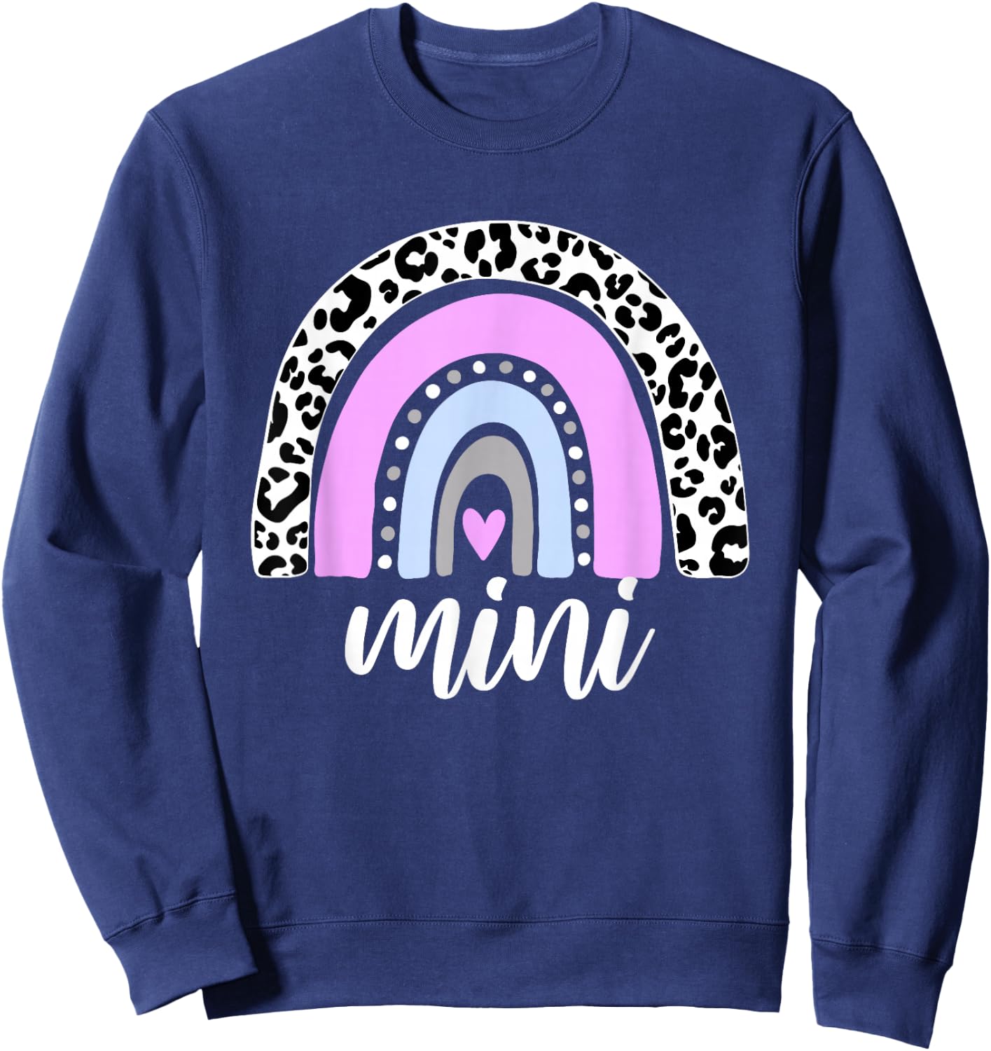 Mini Rainbow Leopard Mum Blessed Mum & Mini Matching Sweatshirt - Sweatshirt | Navy