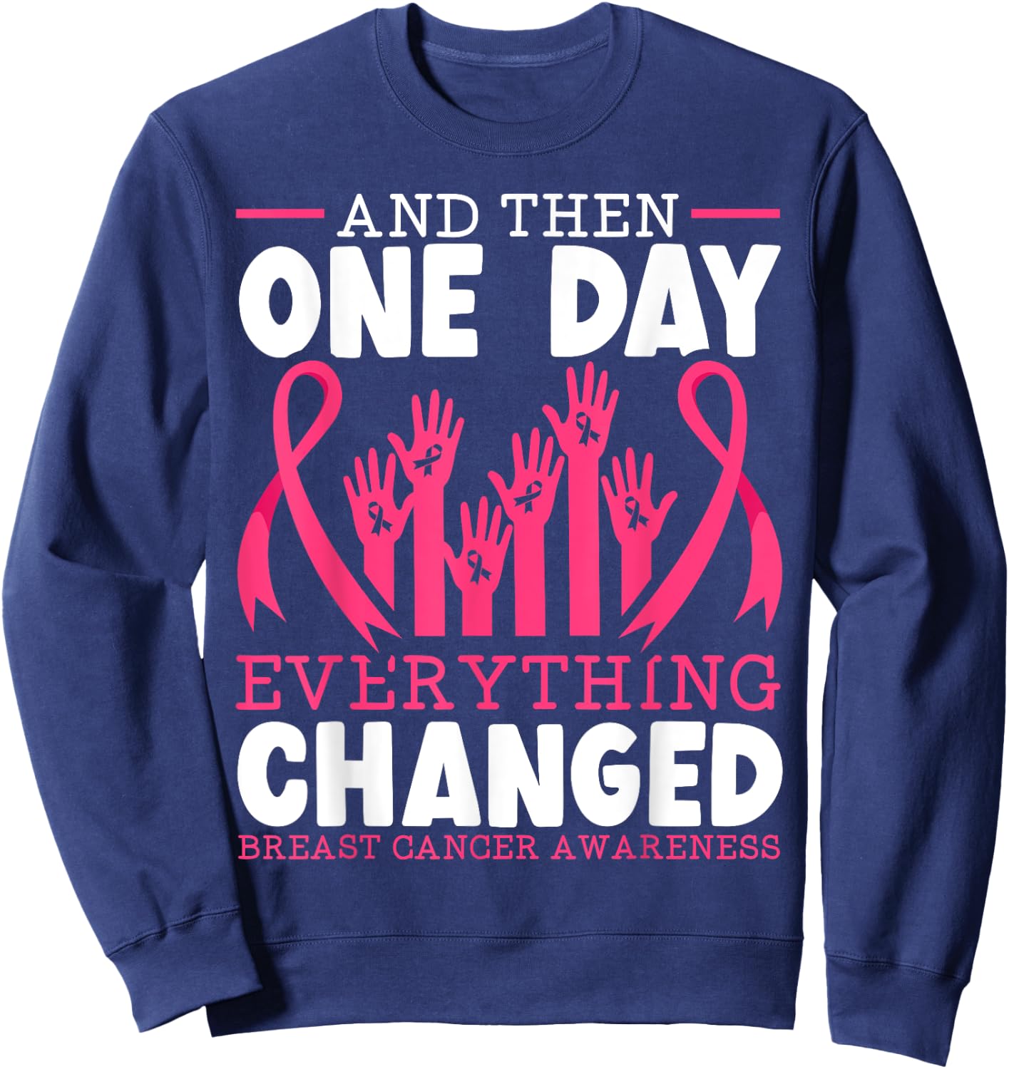 Breast Cancer Warrior Breast Cancer Awareness Sweatshirt - Sweatshirt | Navy