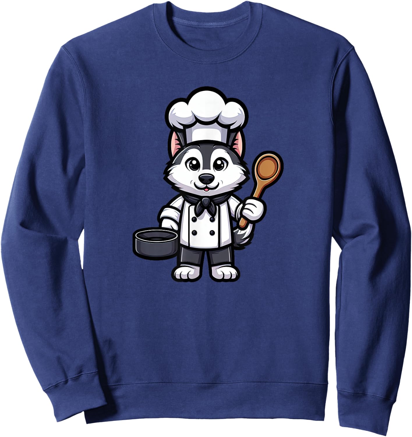 Husky Chef Dog Funny Cooking Sweatshirt - Sweatshirt | Navy