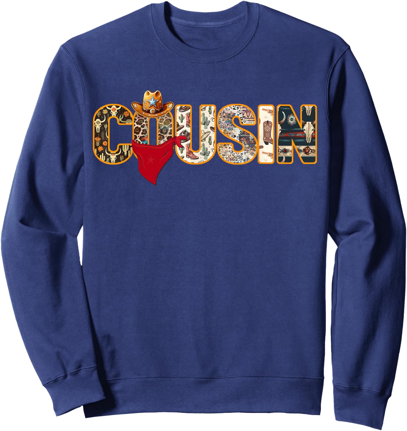 Cousin Of The Birthday Boy Western Rodeo Family Matching Sweatshirt - Sweatshirt | Navy