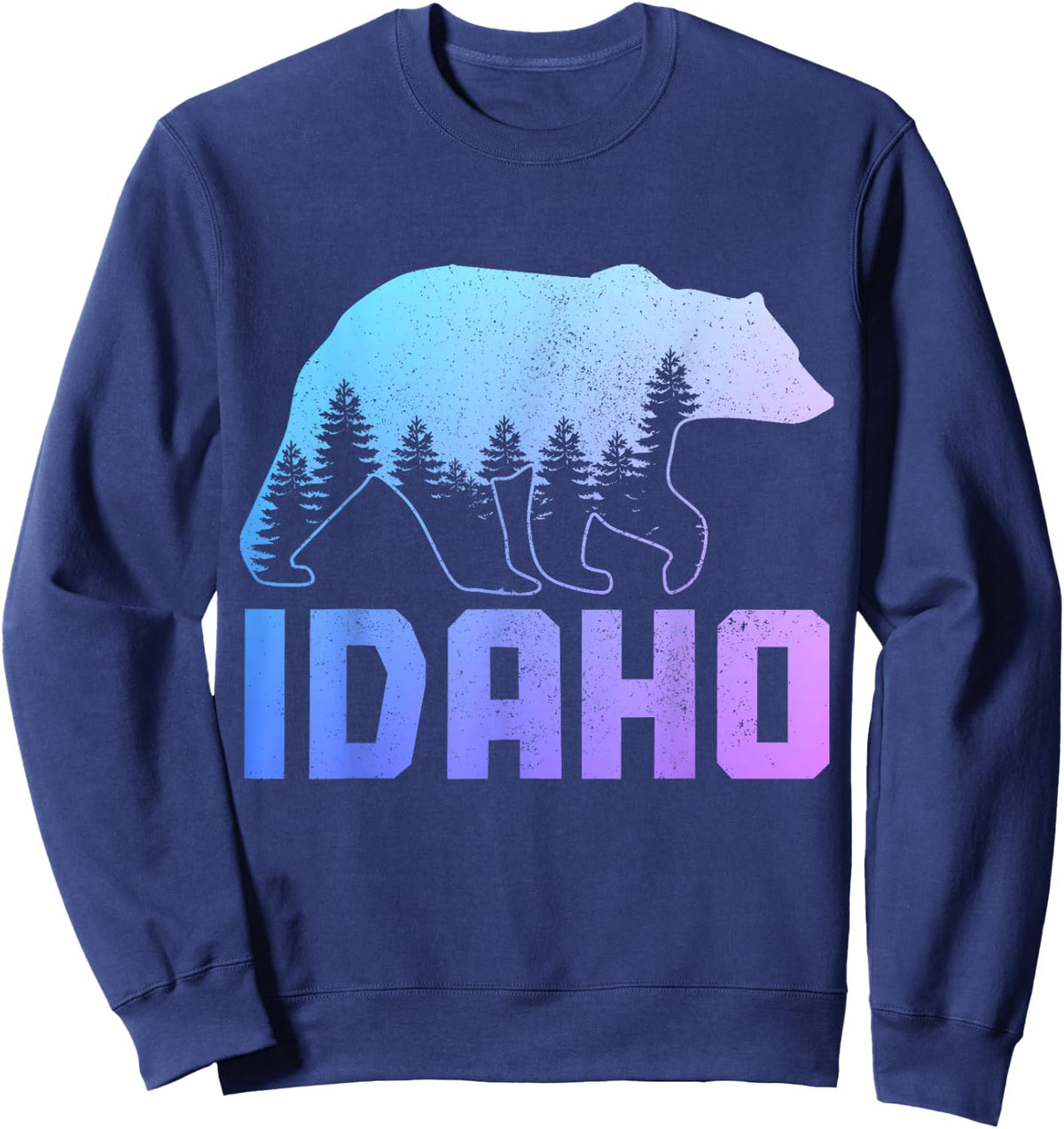 Idaho Bear Grizzly Pride Outdoor Hiking Nature Vintage Sweatshirt - Sweatshirt | Navy