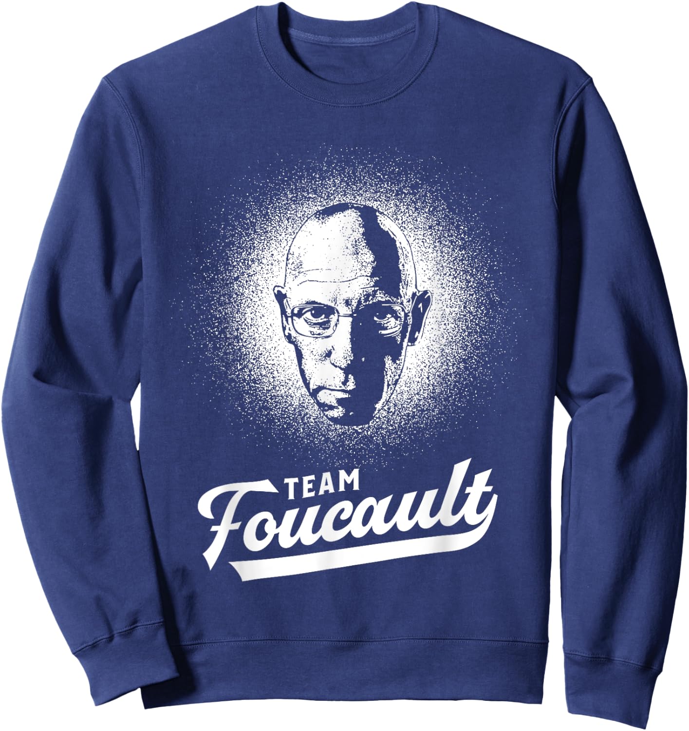 Team Foucault - Philosophy Retro Portrait Sweatshirt - Sweatshirt | Navy