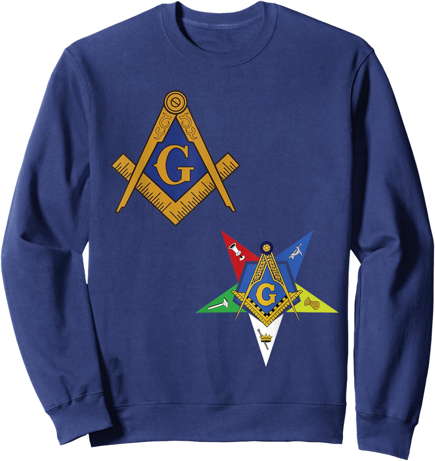 Mason Worthy Patron Split OES Masonic Order Eastern Star Sweatshirt - Sweatshirt | Navy