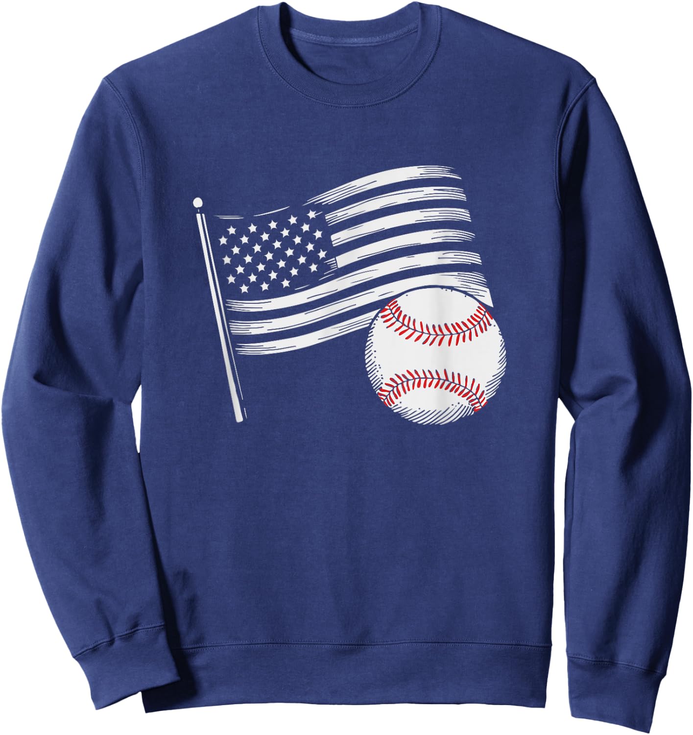 US American Flag Vintage Baseball Flag 4th Of July Kids Men Sweatshirt - Sweatshirt | Navy