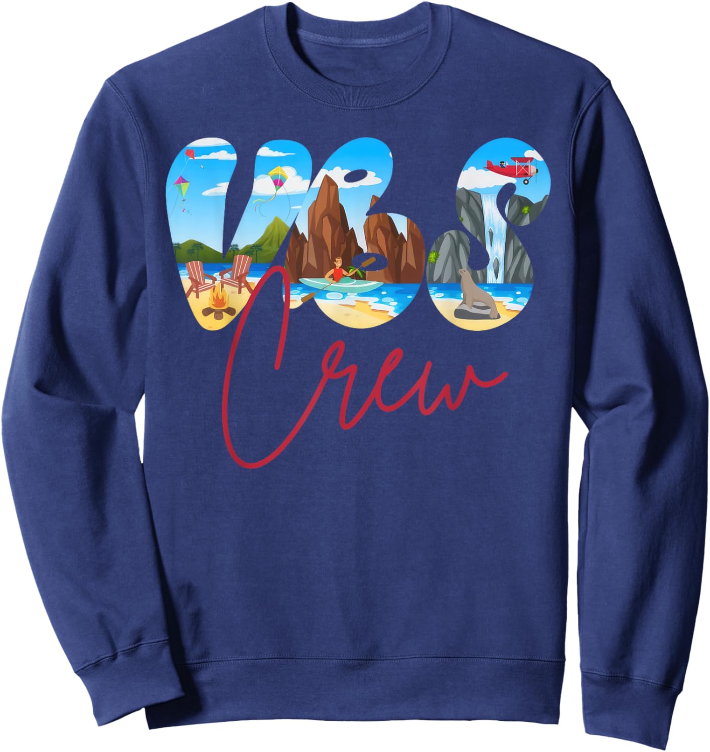 Scuba VBS Crew Breaker Rock Beach VBS 2024 Christian Women Kids Sweatshirt - Sweatshirt | Navy