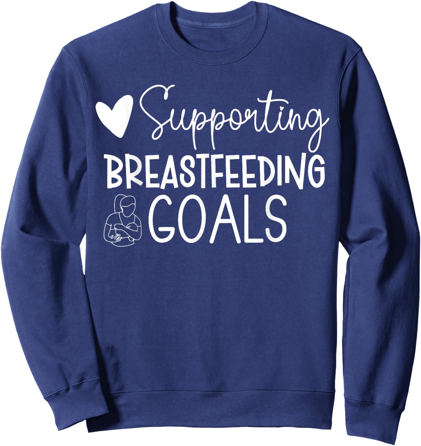 Retro Supporting Breastfeeding Goals IBCLC Crew Sweatshirt - Sweatshirt | Navy