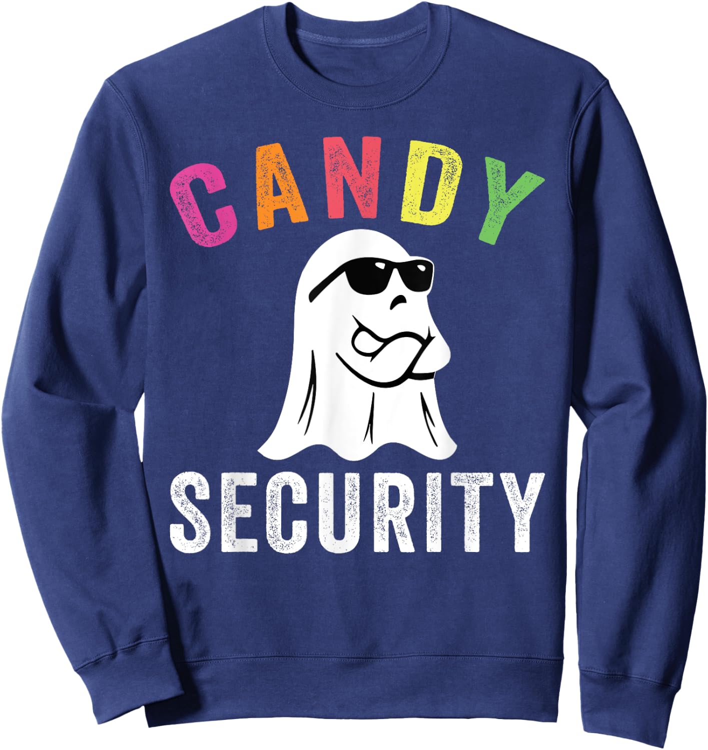 Halloween Costume Halloween Candy Security Funny Ghost Sweatshirt - Sweatshirt | Navy