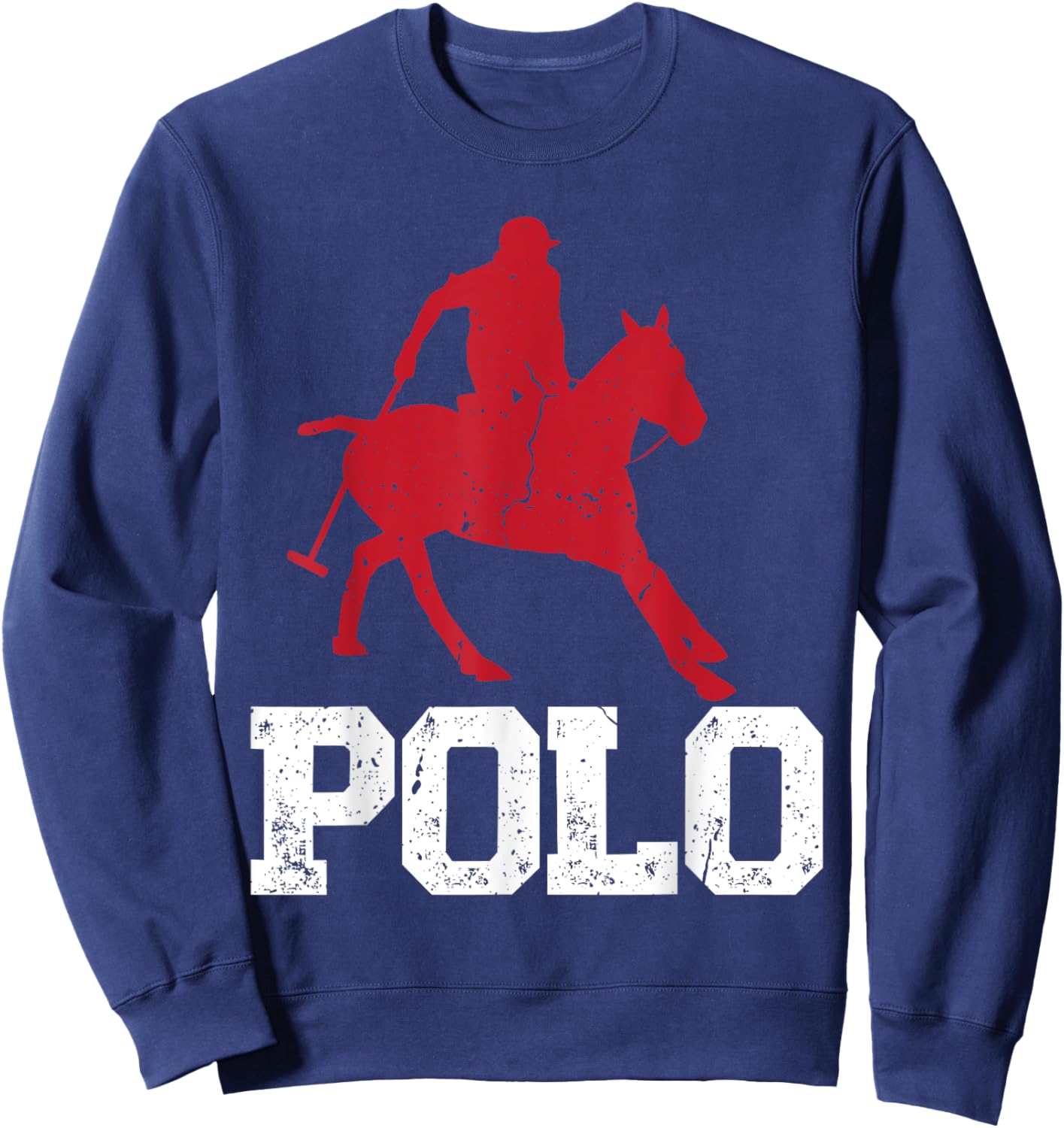 Polo Players Horseback Riding Horse Equestrian Sports Sweatshirt - Sweatshirt | Navy