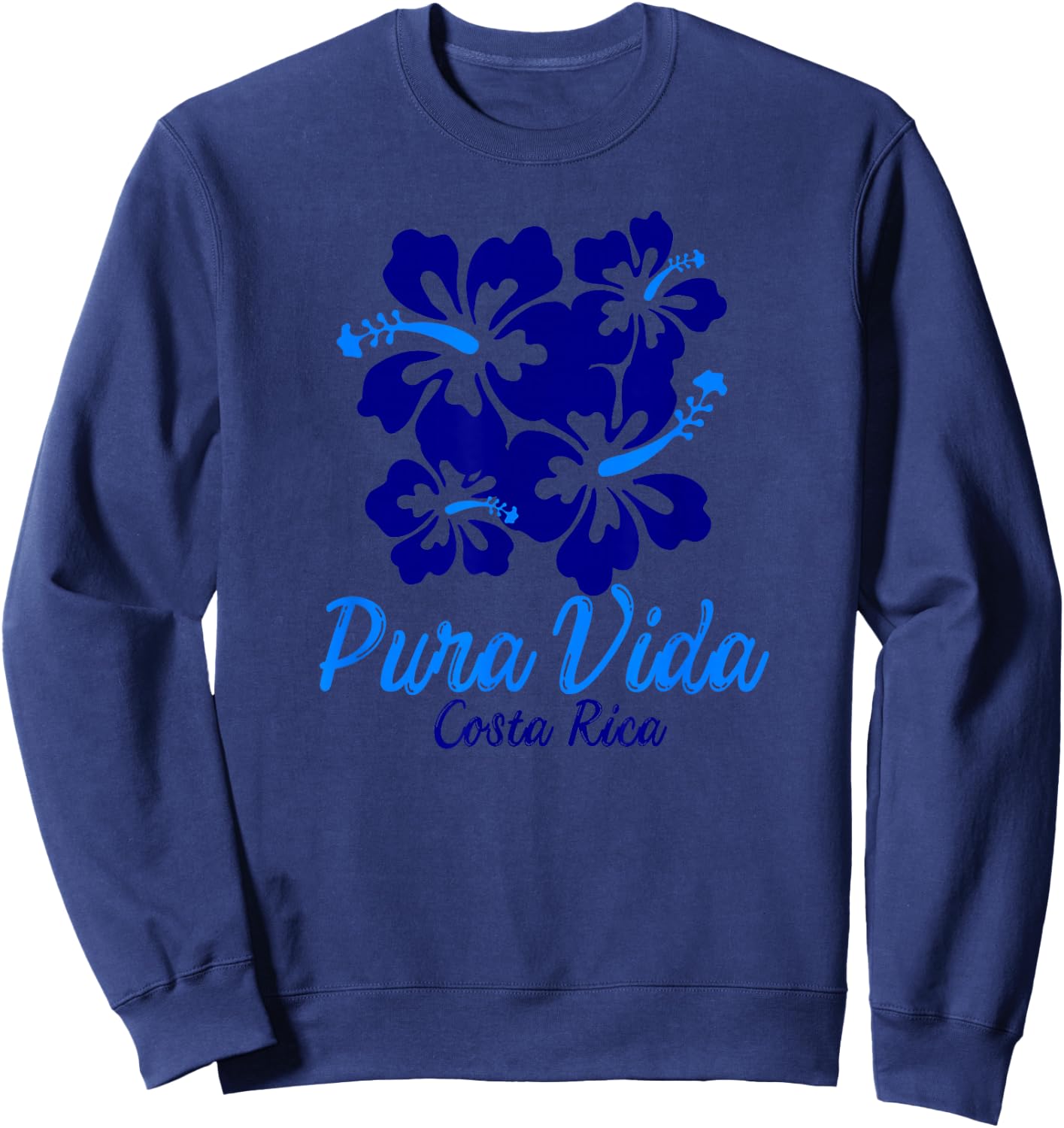 Pura Vida Costa Rica Blue Hibiscus Sweatshirt - Sweatshirt | Navy