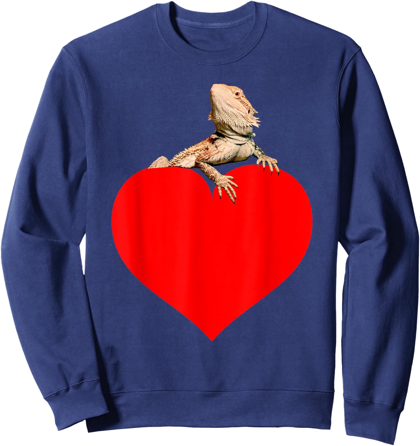 Climbing on heart bearded dragon Sweatshirt - Sweatshirt | Navy