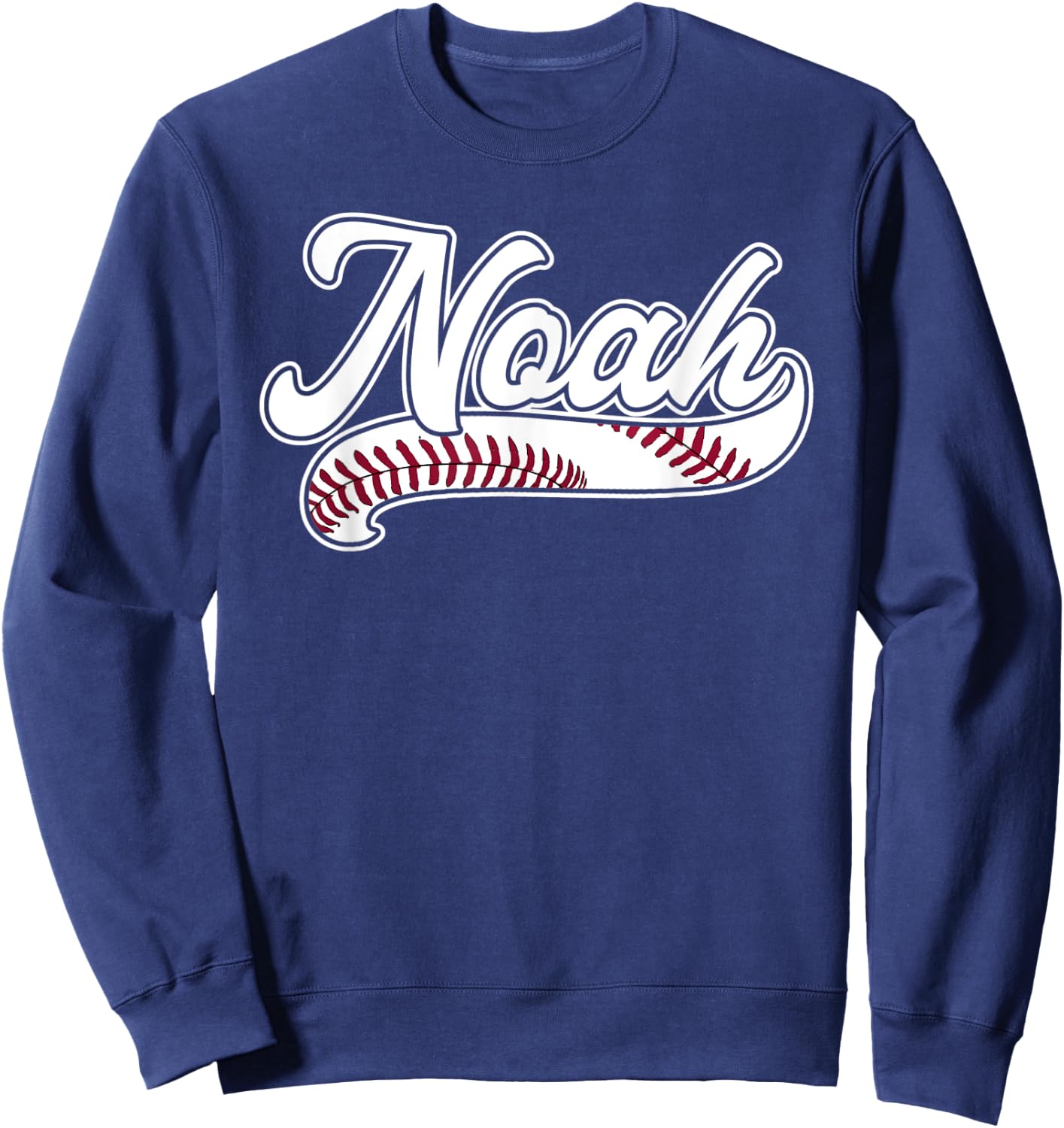 Noah Personalized Baseball Fan Birthday Name Gift Christmas Sweatshirt - Sweatshirt | Navy