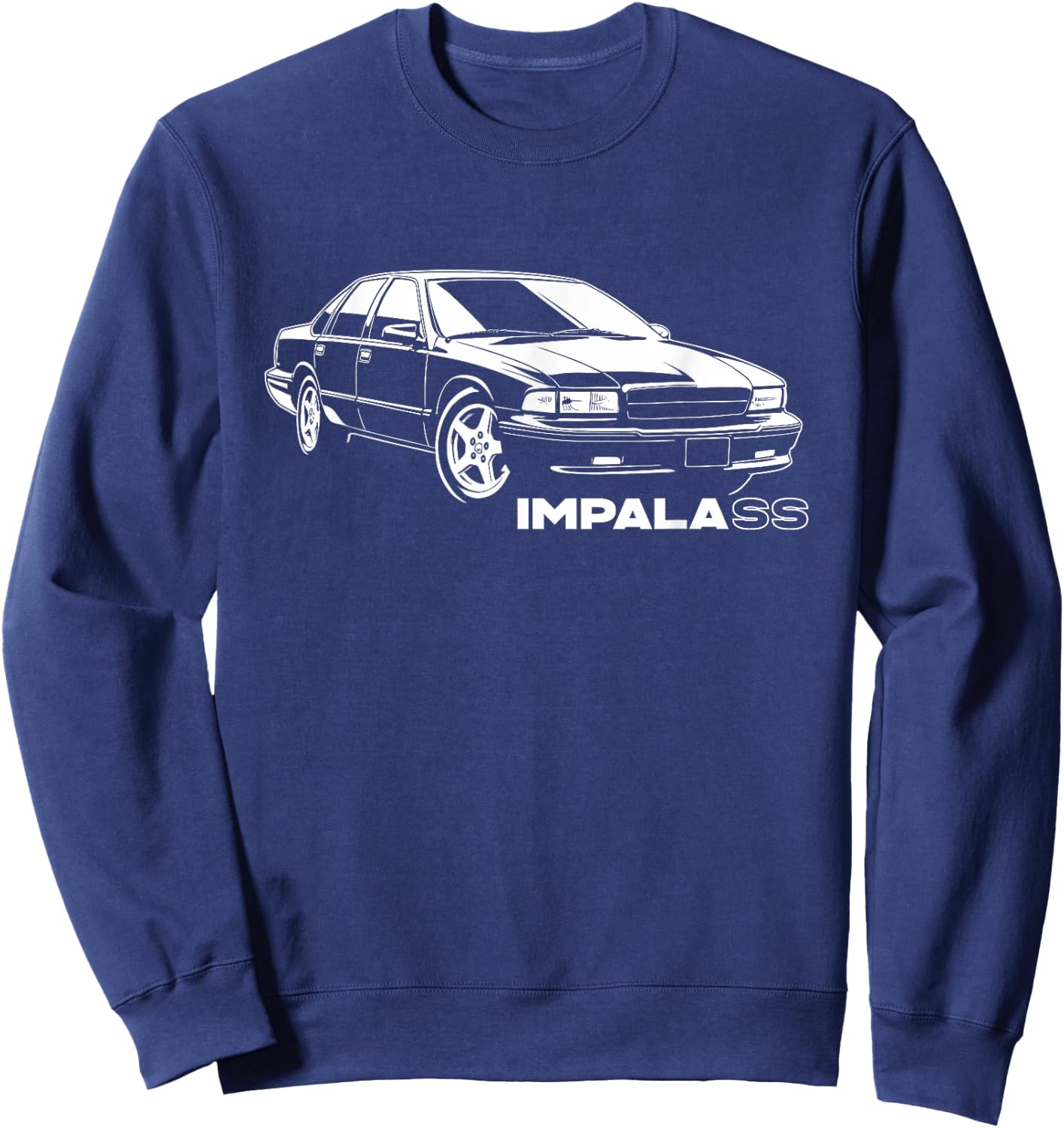 Impala SS Silhouette B Body Impala SS Car 94-96 Coupe OBS Sweatshirt - Sweatshirt | Navy