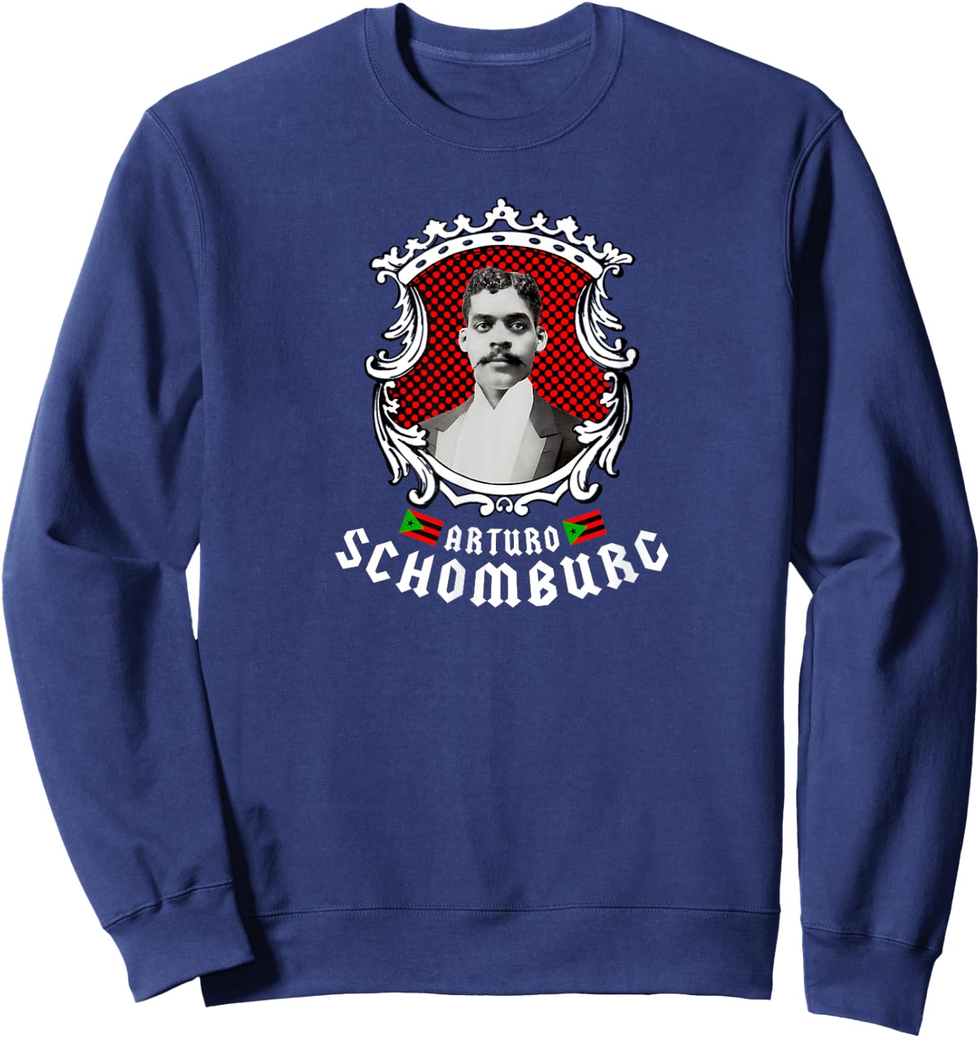Arturo Schomburg - Harlem Renaissance Black History Scholar Sweatshirt - Sweatshirt | Navy