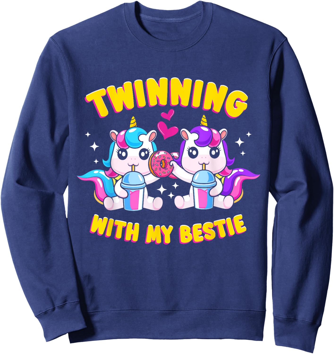 Twinning Bestie Friends Matching Twinning Unicorn Sweatshirt - Sweatshirt | Navy
