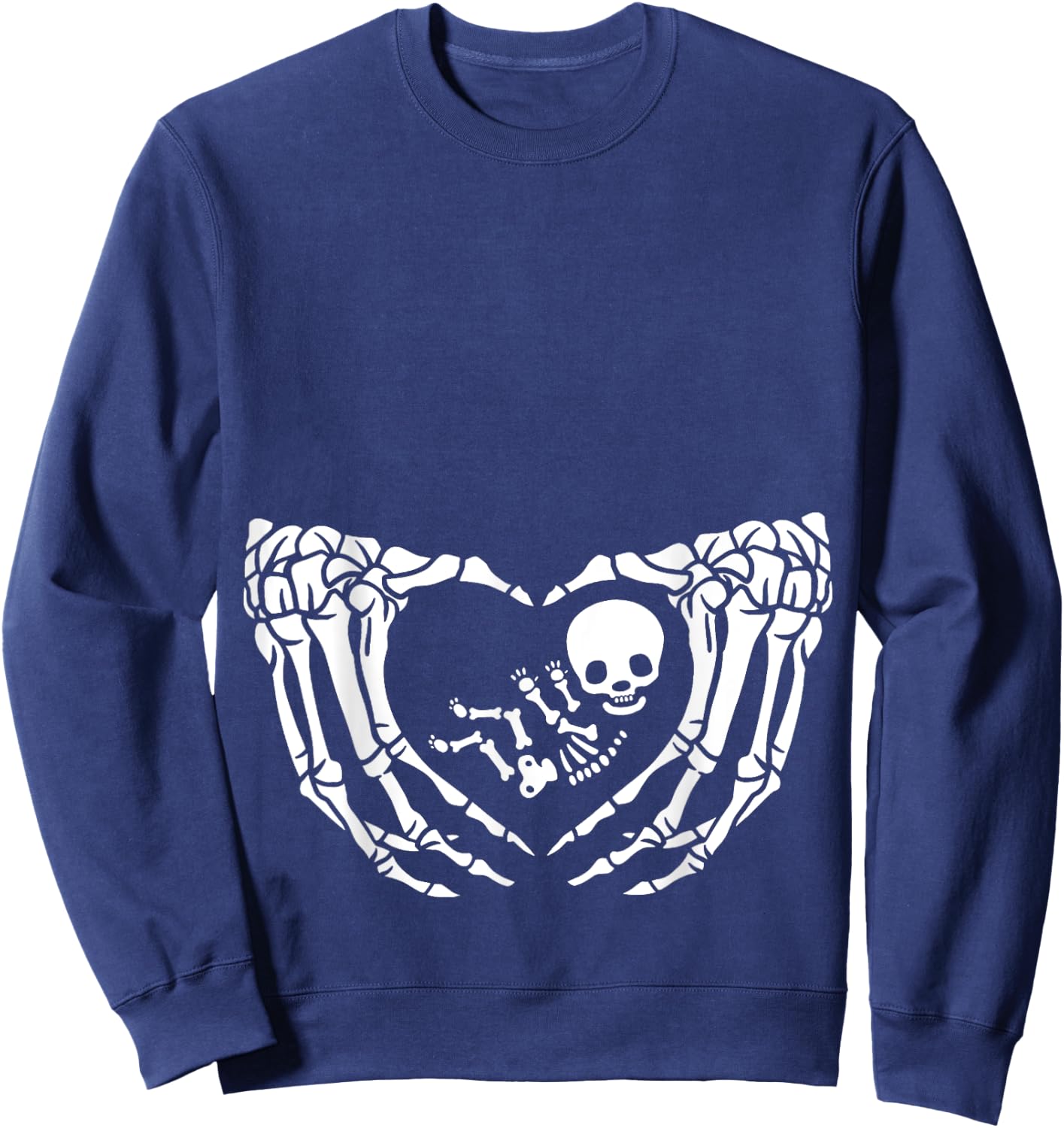 Skeleton Baby, Halloween Maternity, Spooky X-ray Pregnancy Sweatshirt - Sweatshirt | Navy