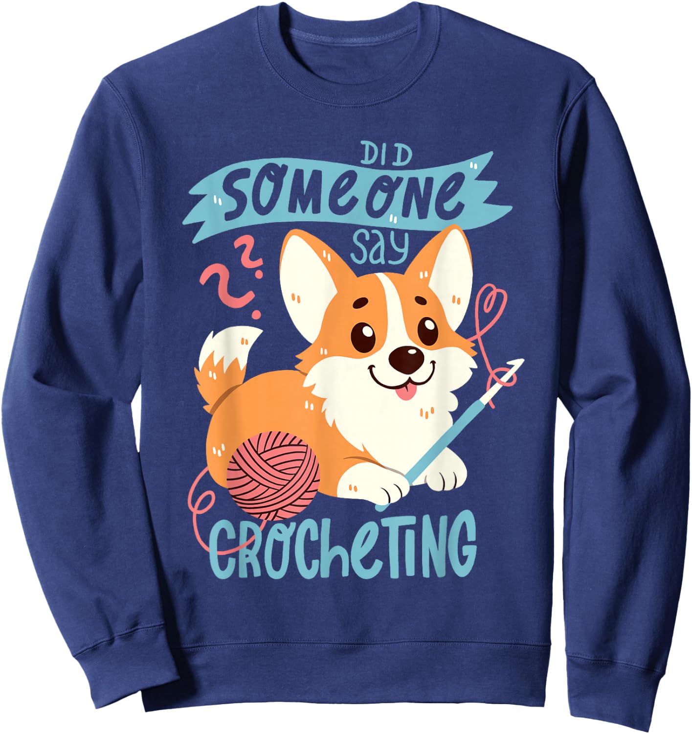 Crochet Corgi Sweatshirt - Sweatshirt | Navy